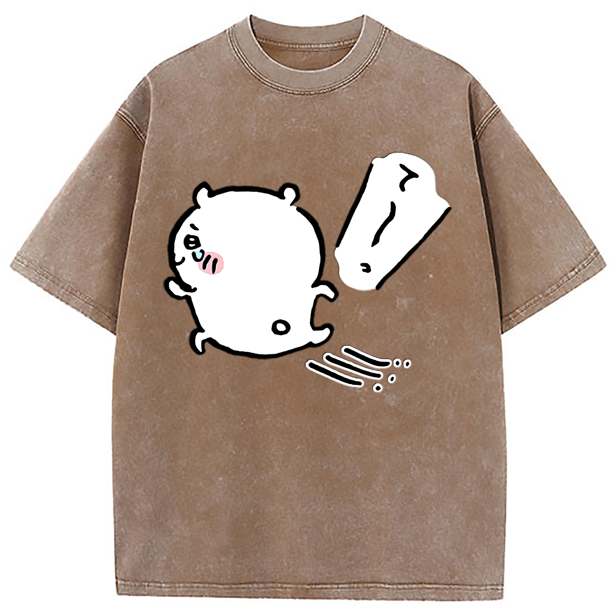 （画像用） ちいかわ ちいかわ Chii-kawa chiikawa 綿100% ヴィンテージ風 半袖Tシャツ（フロントプリント）
