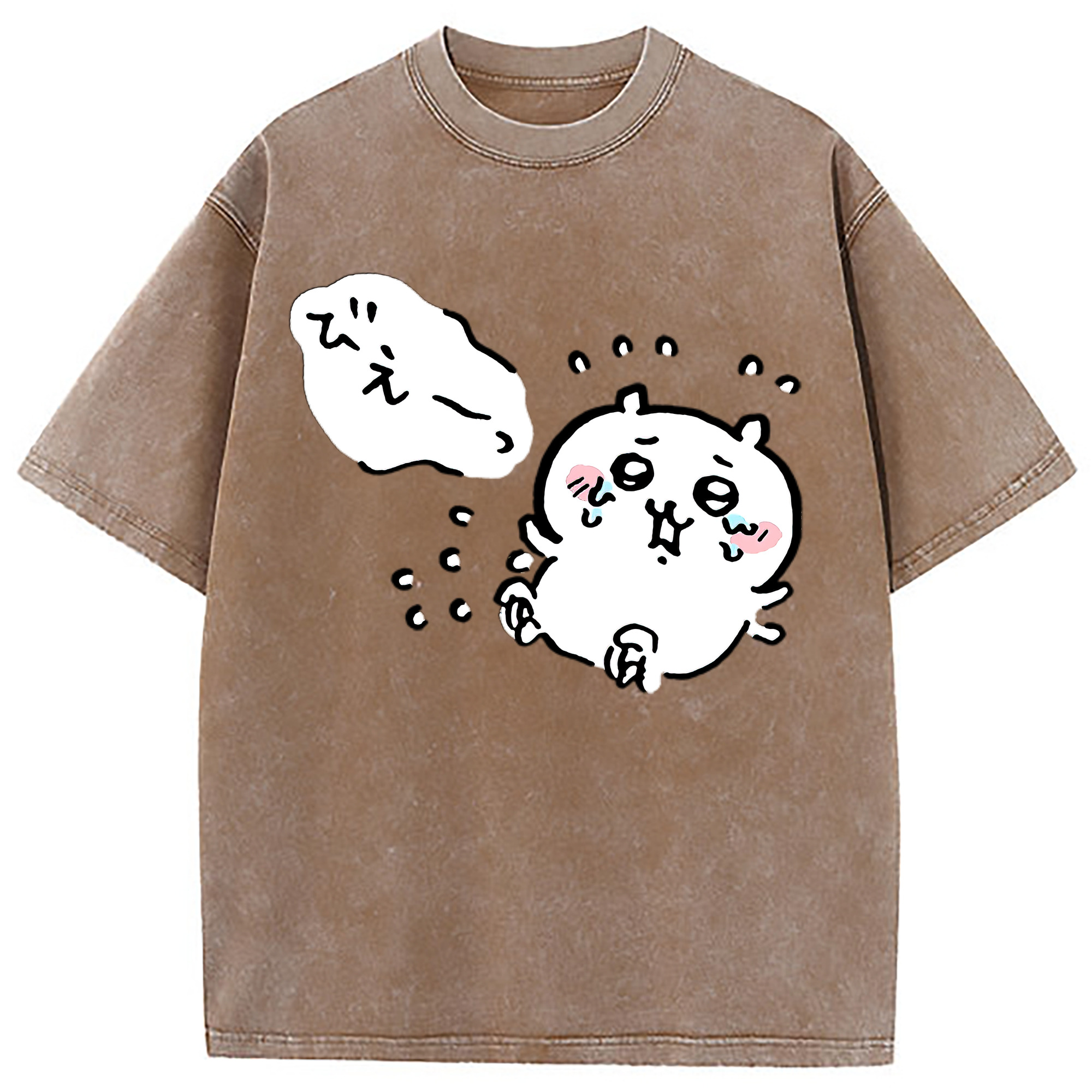 （画像用） ちいかわ ちいかわ Chii-kawa chiikawa 綿100% ヴィンテージ風 半袖Tシャツ（フロントプリント）