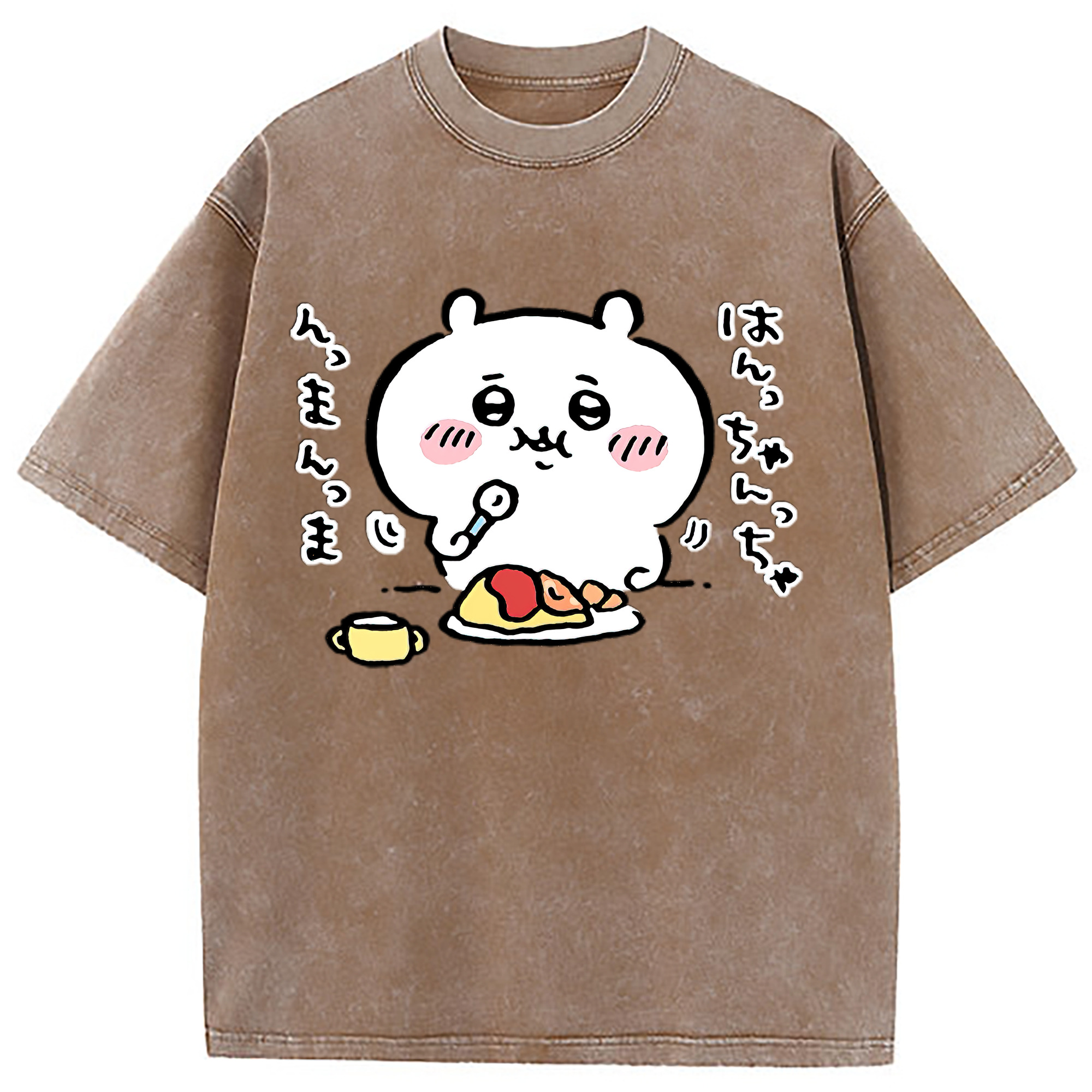 （画像用） ちいかわ ちいかわ Chii-kawa chiikawa 綿100% ヴィンテージ風 半袖Tシャツ（フロントプリント）