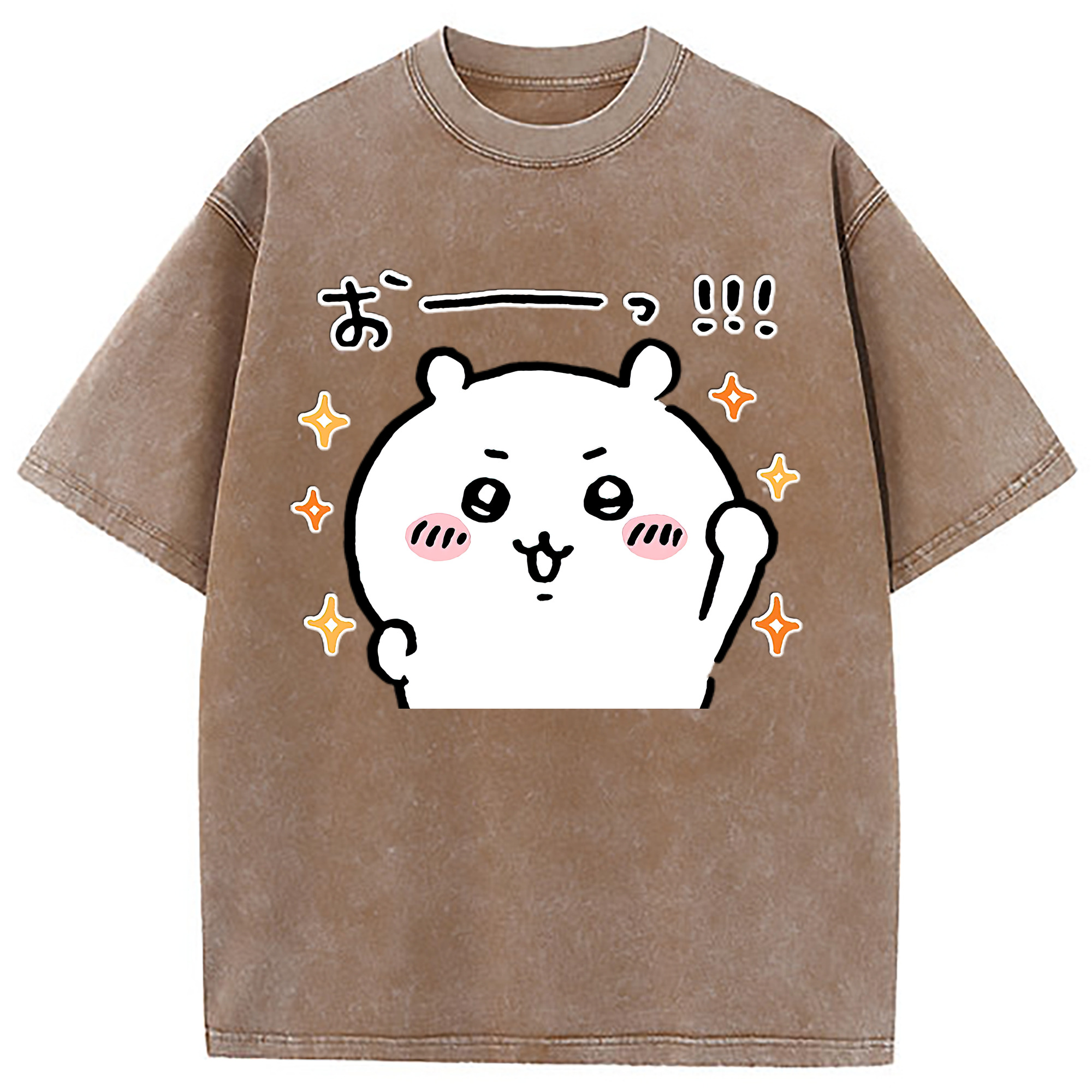 （画像用） ちいかわ ちいかわ Chii-kawa chiikawa 綿100% ヴィンテージ風 半袖Tシャツ（フロントプリント）