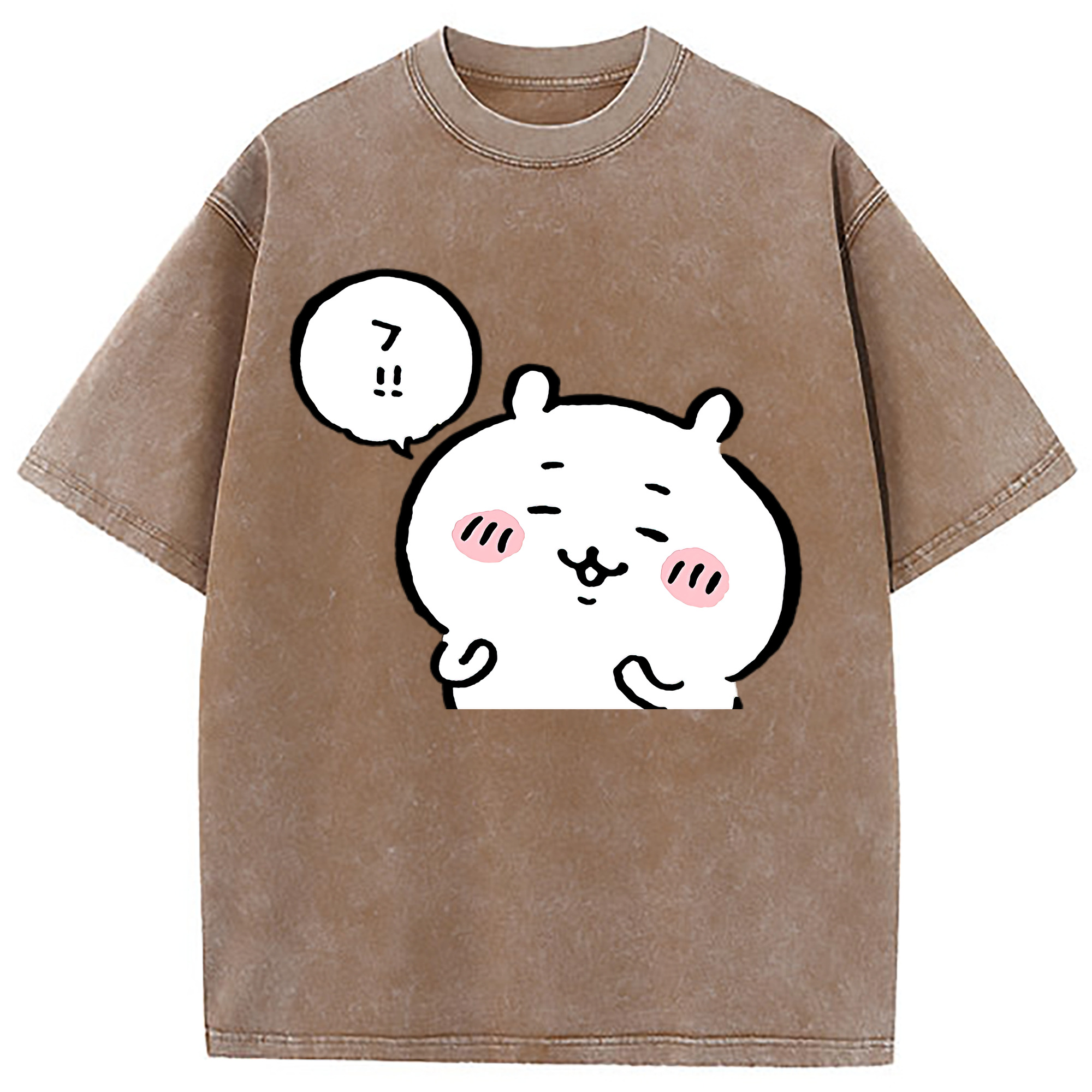 （画像用） ちいかわ ちいかわ Chii-kawa chiikawa 綿100% ヴィンテージ風 半袖Tシャツ（フロントプリント）