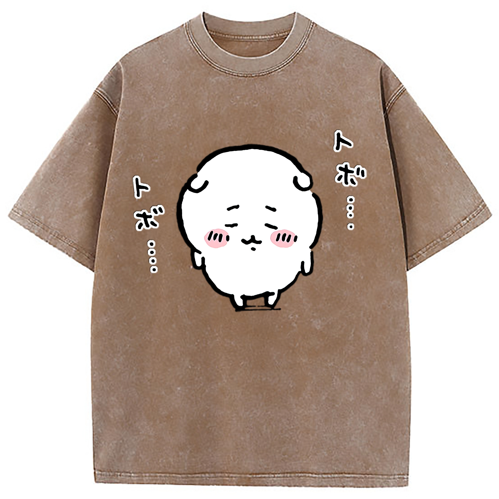 （画像用） ちいかわ ちいかわ Chii-kawa chiikawa 綿100% ヴィンテージ風 半袖Tシャツ（フロントプリント）