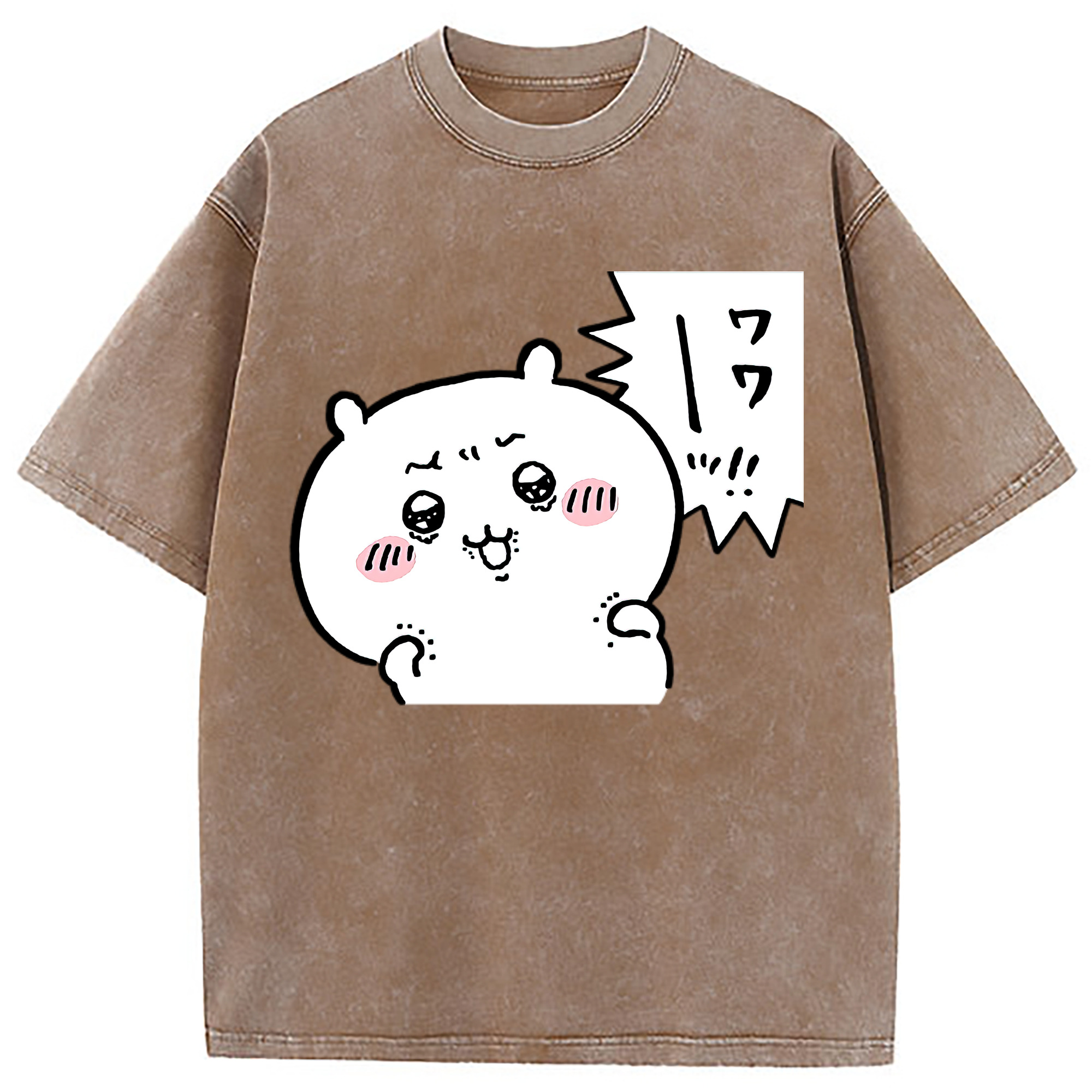 （画像用） ちいかわ ちいかわ Chii-kawa chiikawa 綿100% ヴィンテージ風 半袖Tシャツ（フロントプリント）