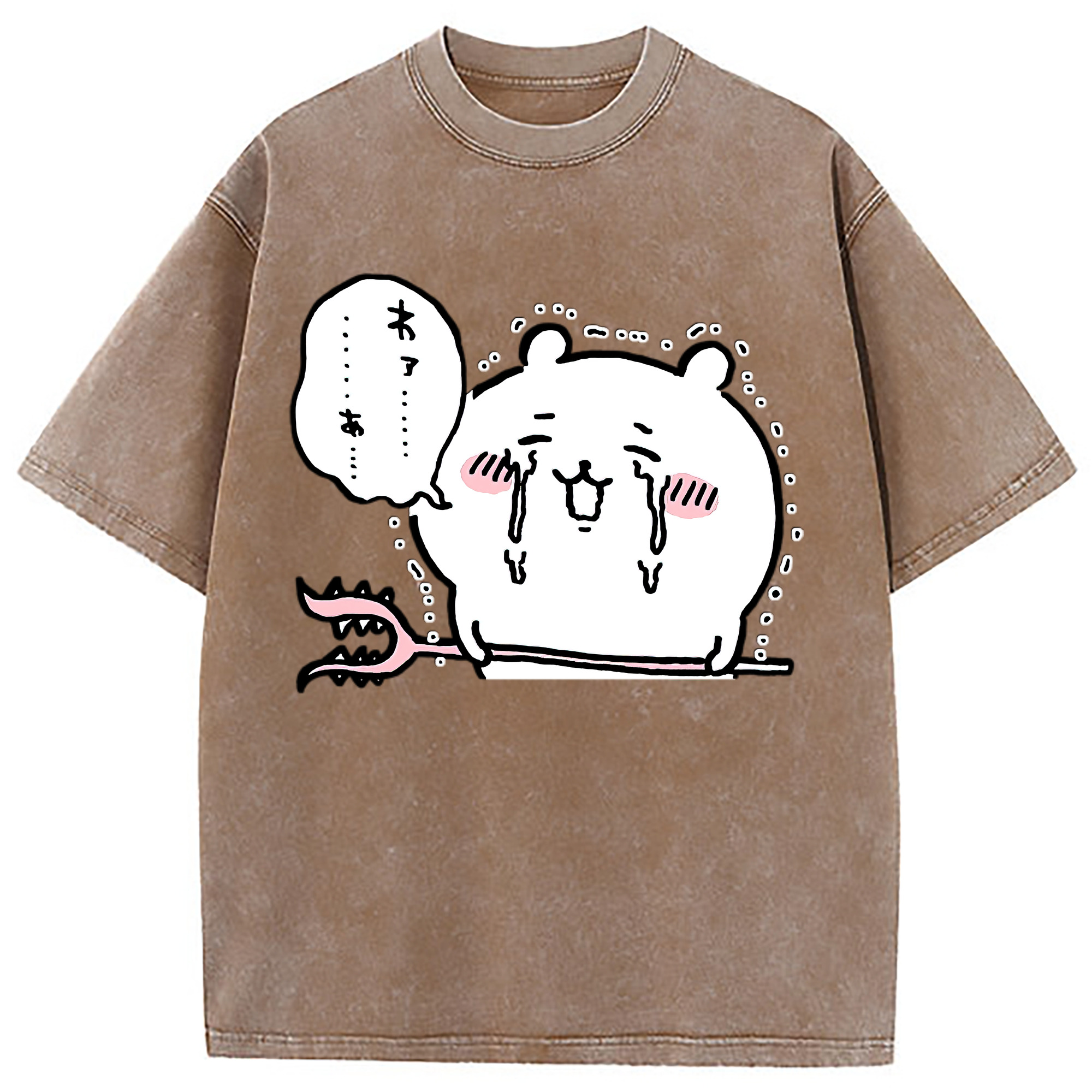 （画像用） ちいかわ ちいかわ Chii-kawa chiikawa 綿100% ヴィンテージ風 半袖Tシャツ（フロントプリント）