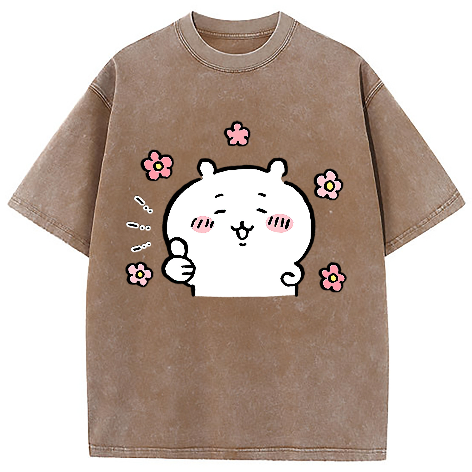 （画像用） ちいかわ ちいかわ Chii-kawa chiikawa 綿100% ヴィンテージ風 半袖Tシャツ（フロントプリント）