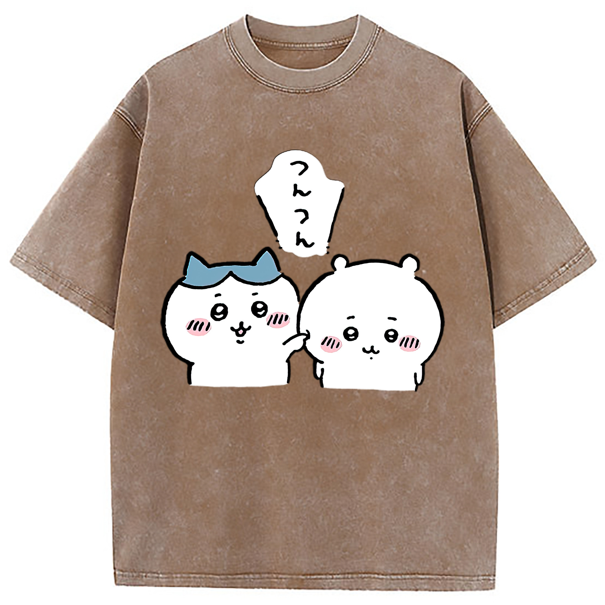 （画像用） ちいかわ ちいかわ Chii-kawa chiikawa 綿100% ヴィンテージ風 半袖Tシャツ（フロントプリント）