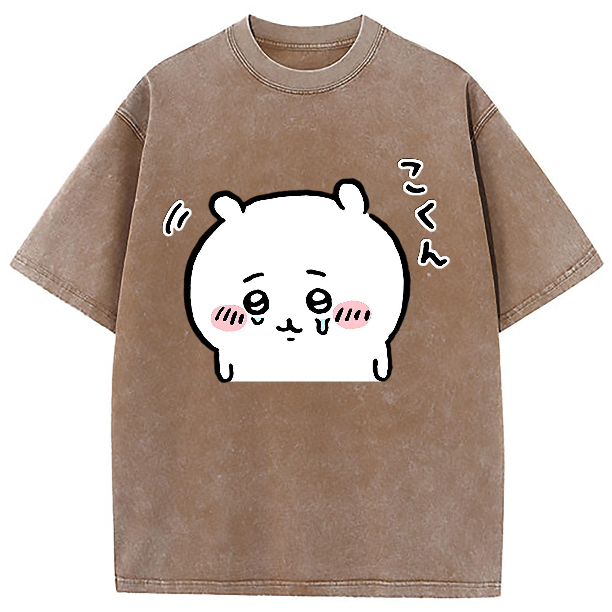 （画像用） ちいかわ ちいかわ Chii-kawa chiikawa 綿100% ヴィンテージ風 半袖Tシャツ（フロントプリント）