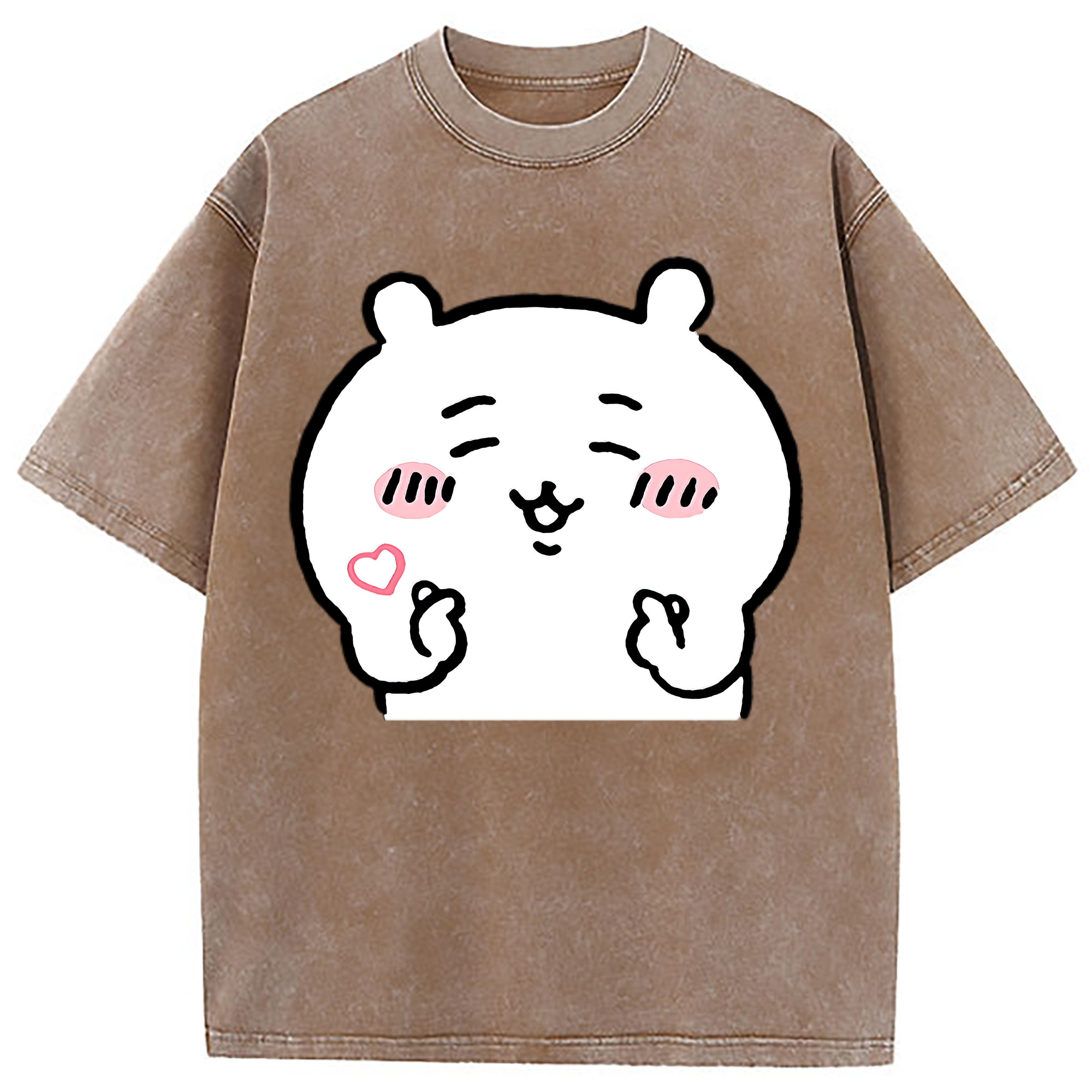 （画像用） ちいかわ ちいかわ Chii-kawa chiikawa 綿100% ヴィンテージ風 半袖Tシャツ（フロントプリント）