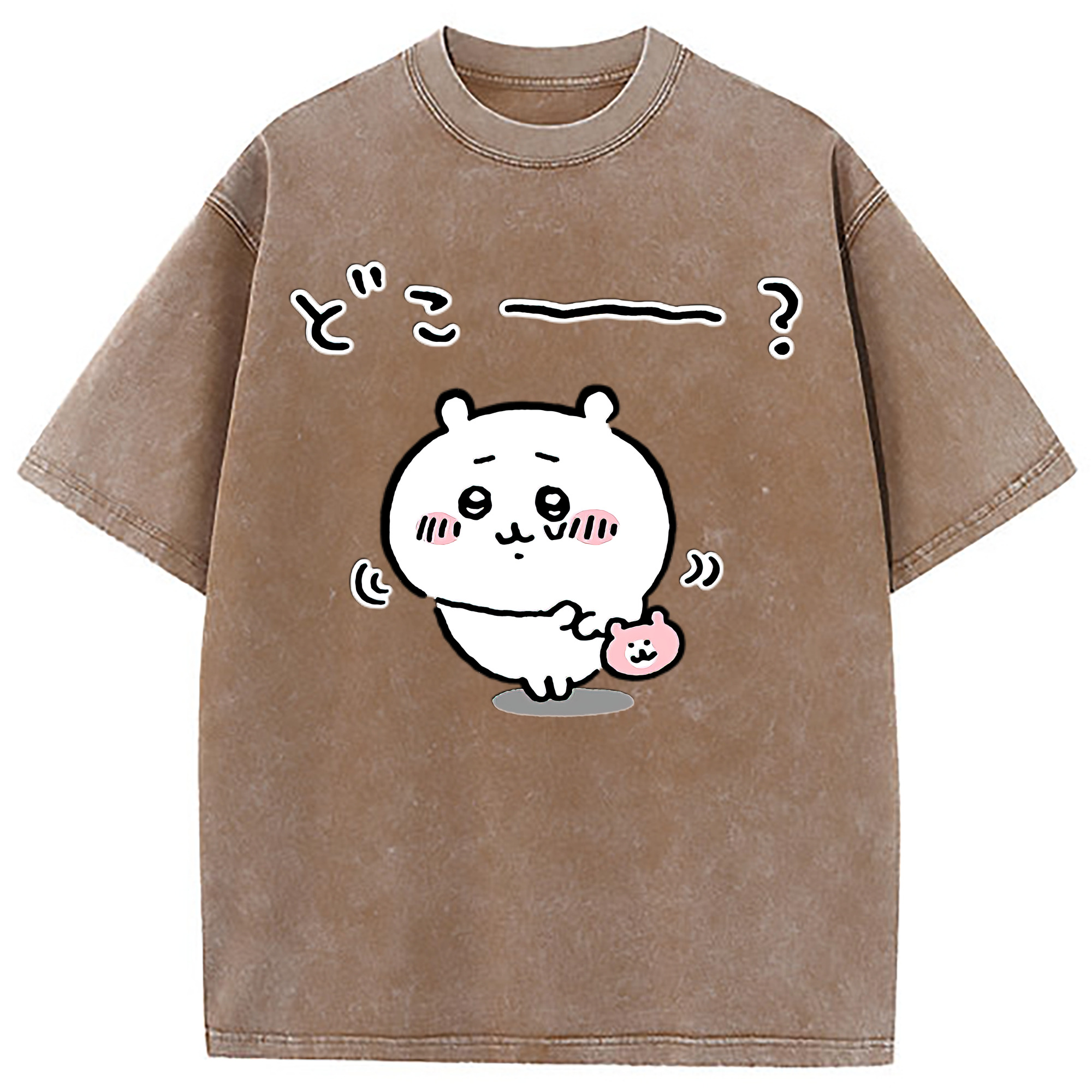 （画像用） ちいかわ ちいかわ Chii-kawa chiikawa 綿100% ヴィンテージ風 半袖Tシャツ（フロントプリント）