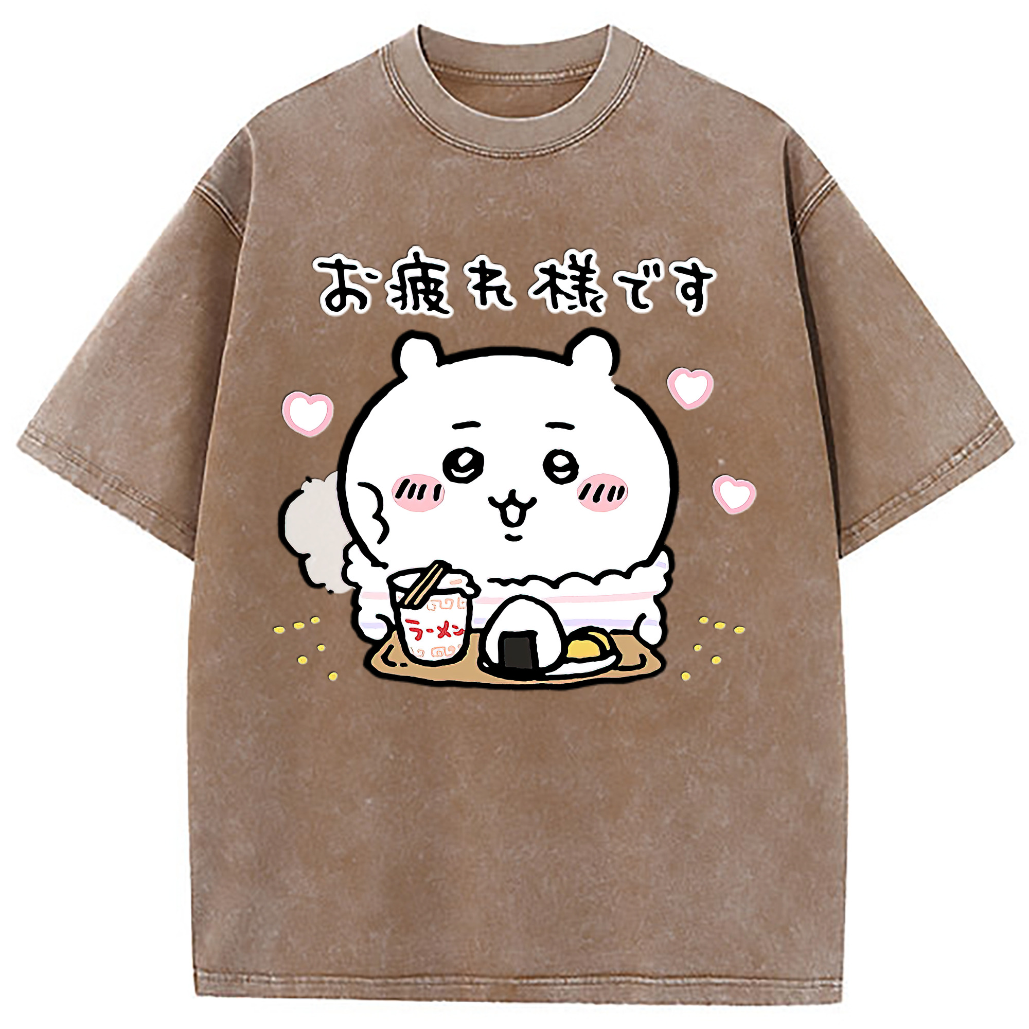 （画像用） ちいかわ ちいかわ Chii-kawa chiikawa 綿100% ヴィンテージ風 半袖Tシャツ（フロントプリント）