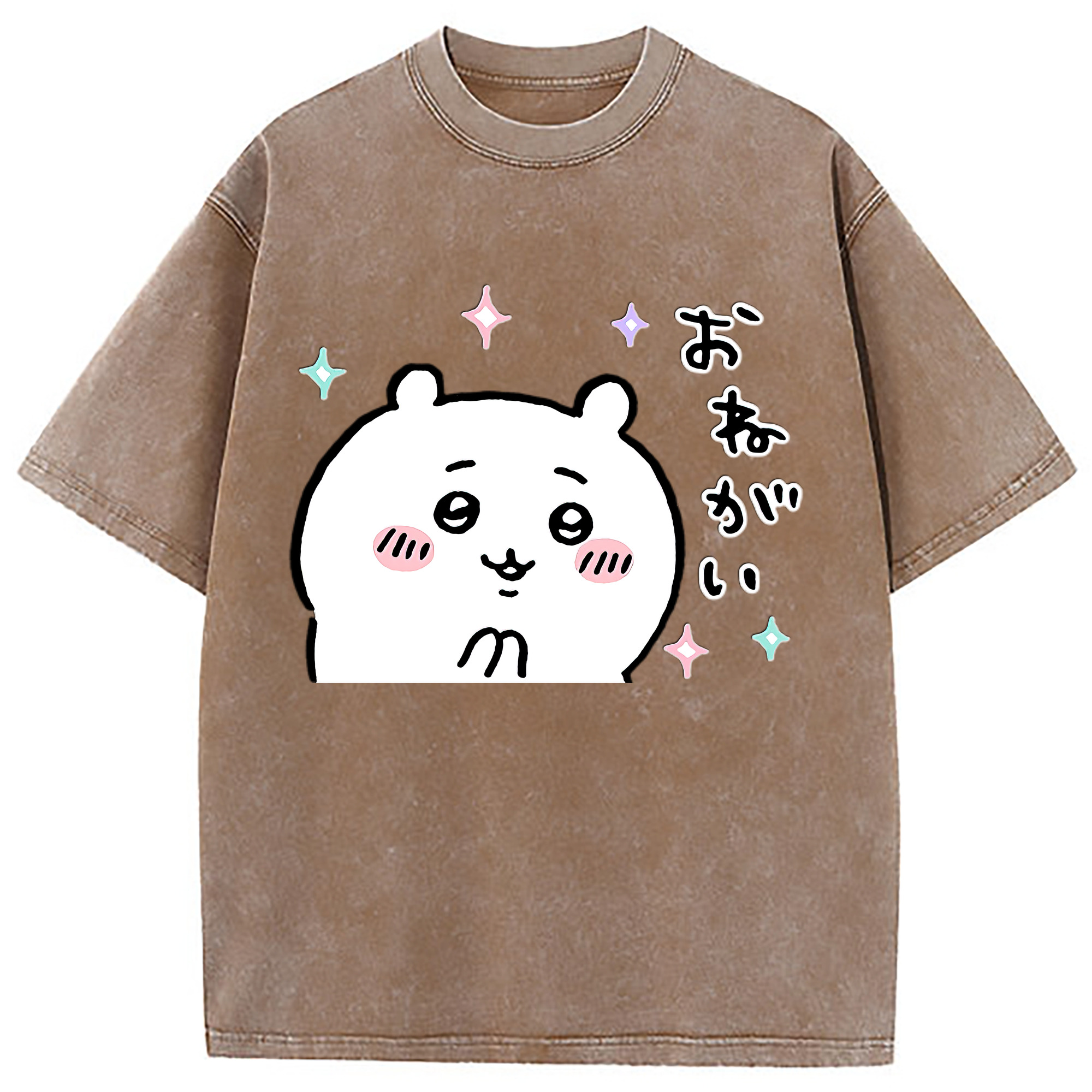 （画像用） ちいかわ ちいかわ Chii-kawa chiikawa 綿100% ヴィンテージ風 半袖Tシャツ（フロントプリント）