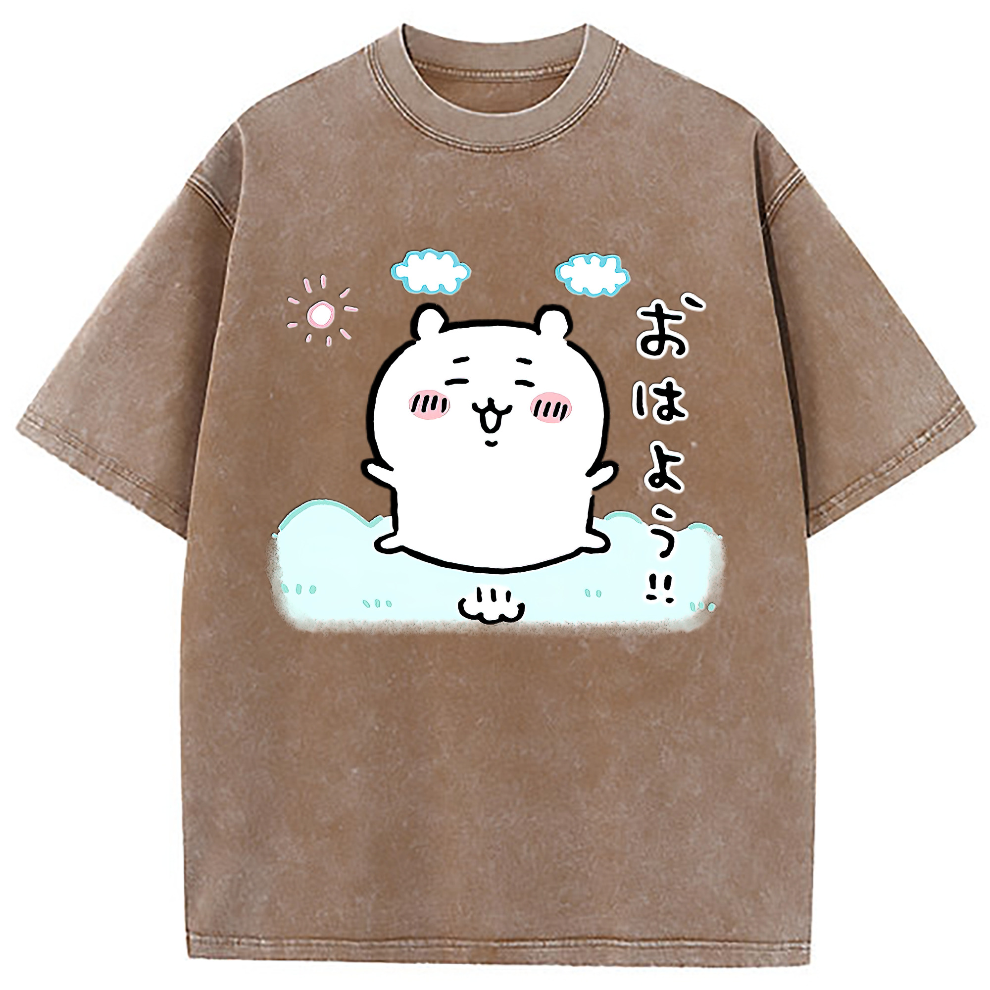 （画像用） ちいかわ ちいかわ Chii-kawa chiikawa 綿100% ヴィンテージ風 半袖Tシャツ（フロントプリント）