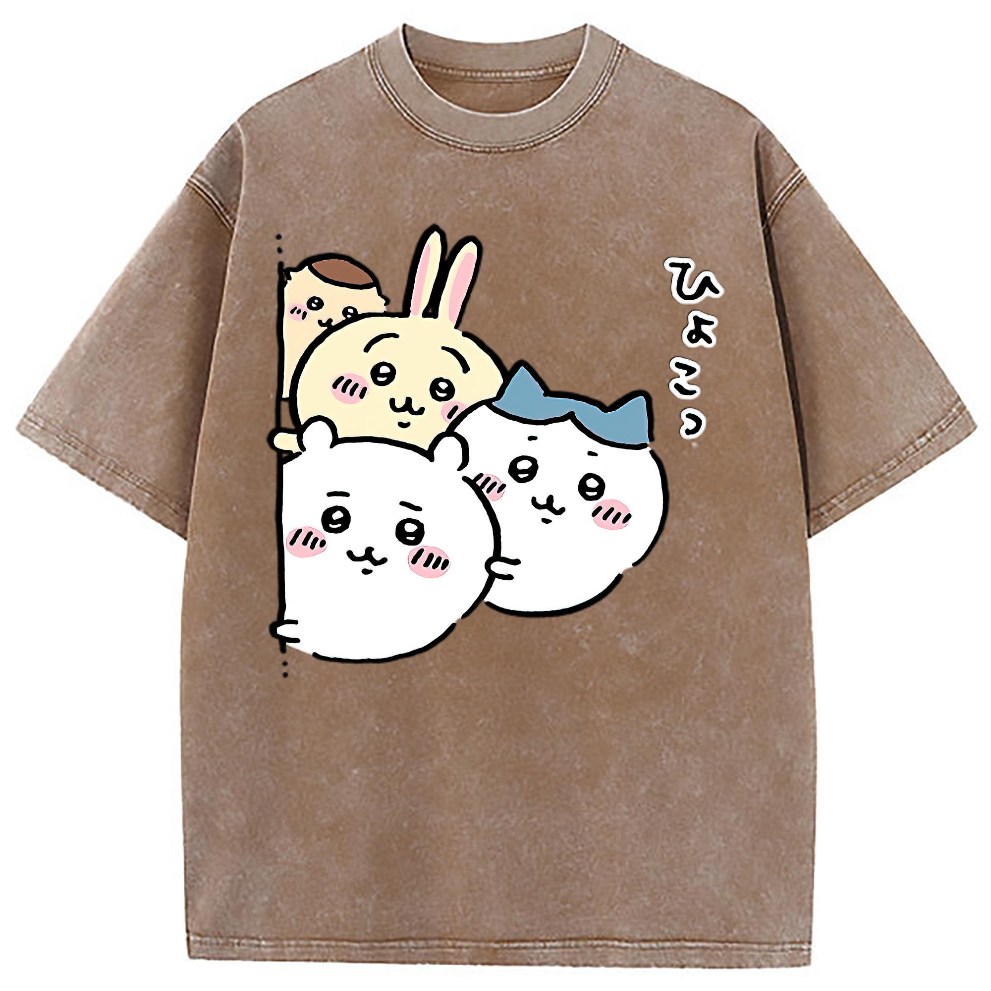 （画像用） ちいかわ ちいかわ Chii-kawa chiikawa 綿100% ヴィンテージ風 半袖Tシャツ（フロントプリント）
