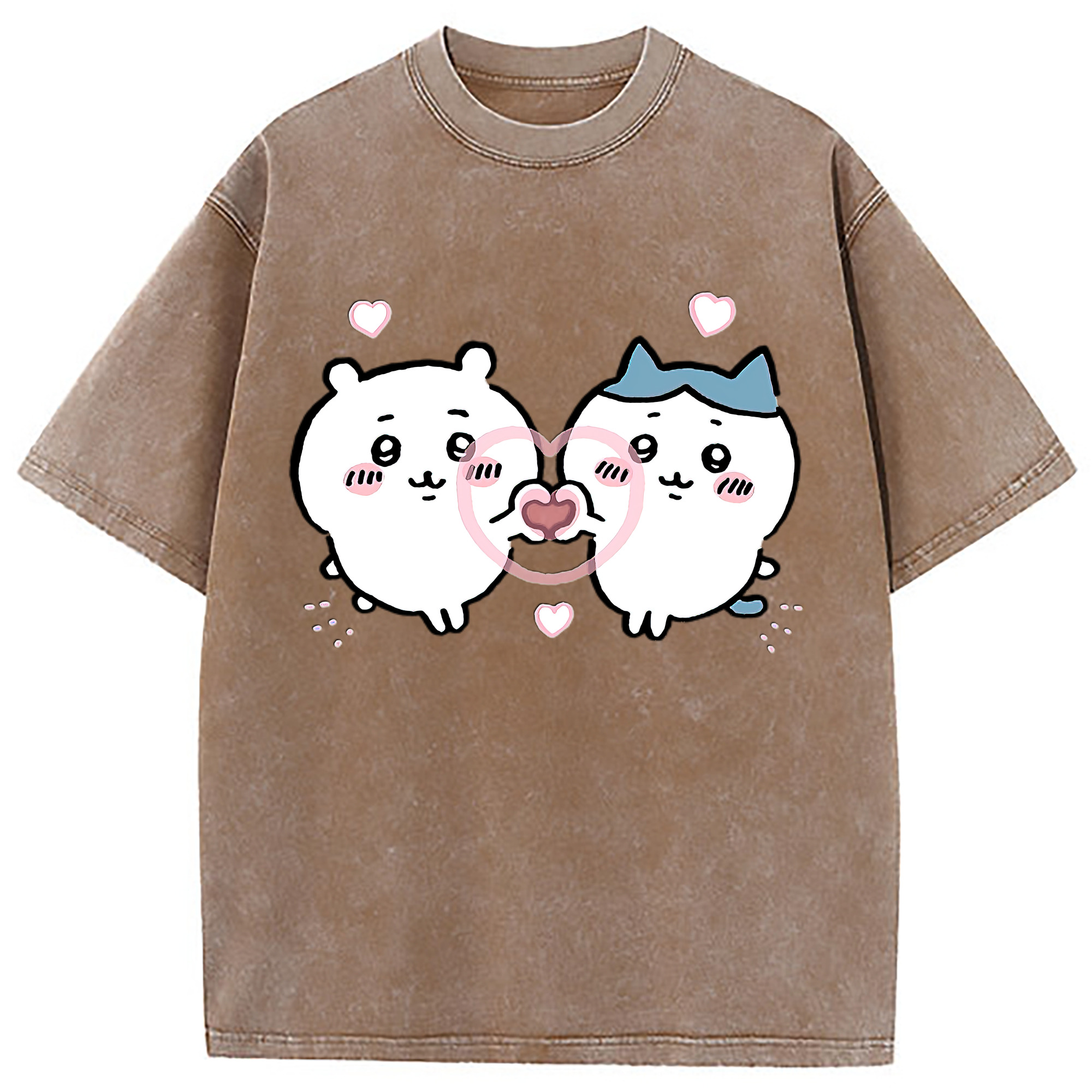 （画像用） ちいかわ ちいかわ Chii-kawa chiikawa 綿100% ヴィンテージ風 半袖Tシャツ（フロントプリント）