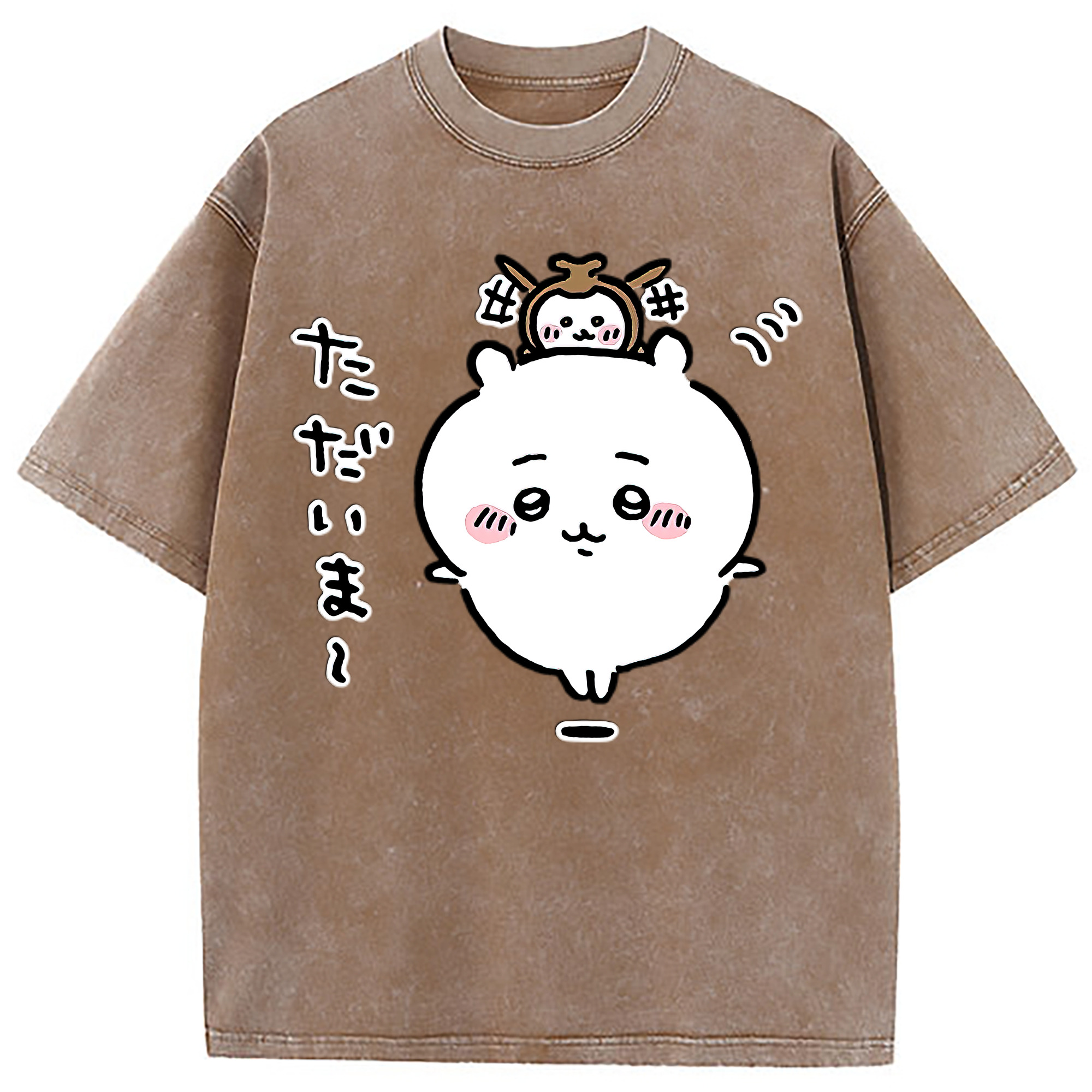 （画像用） ちいかわ ちいかわ Chii-kawa chiikawa 綿100% ヴィンテージ風 半袖Tシャツ（フロントプリント）