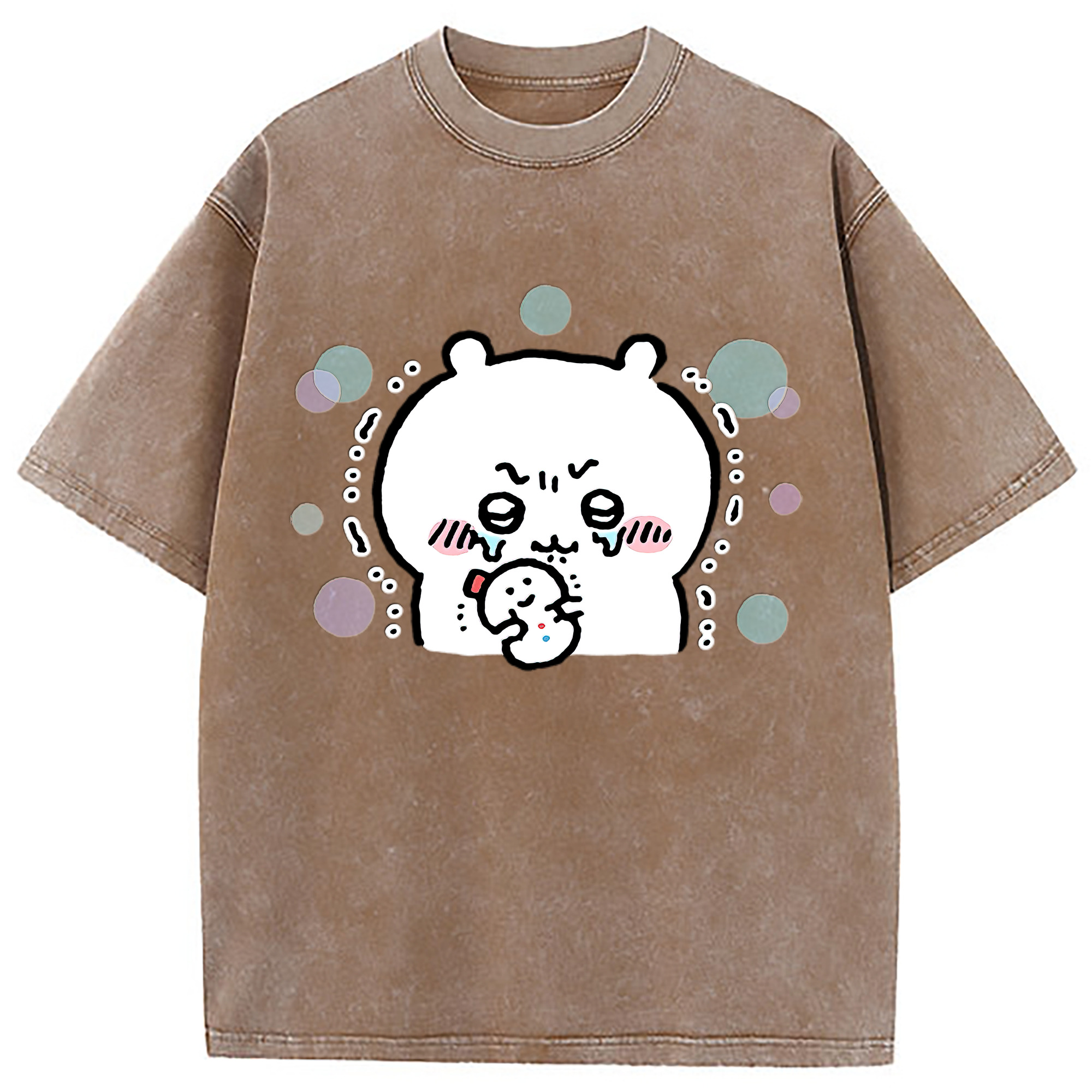 （画像用） ちいかわ ちいかわ Chii-kawa chiikawa 綿100% ヴィンテージ風 半袖Tシャツ（フロントプリント）