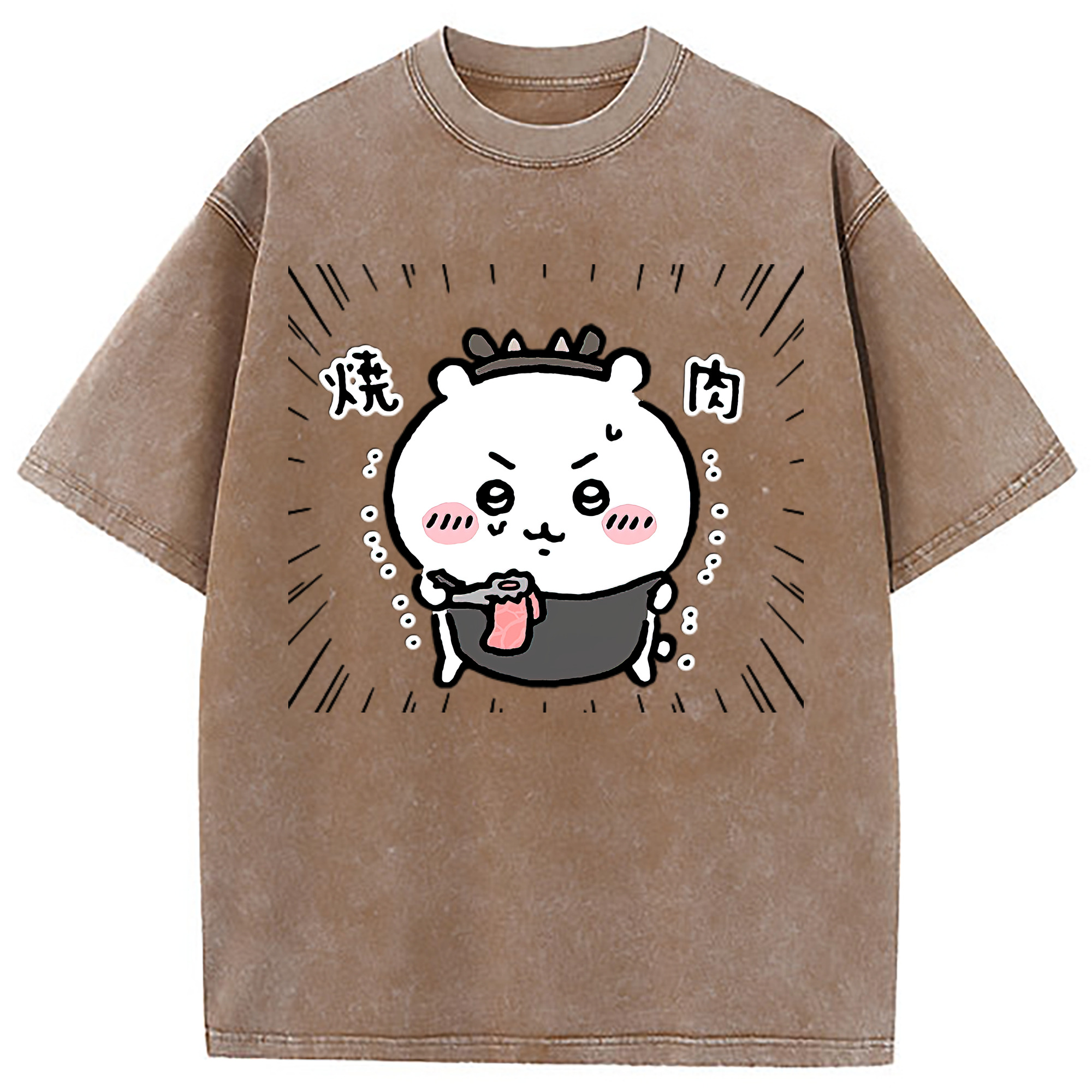 （画像用） ちいかわ ちいかわ Chii-kawa chiikawa 綿100% ヴィンテージ風 半袖Tシャツ（フロントプリント）