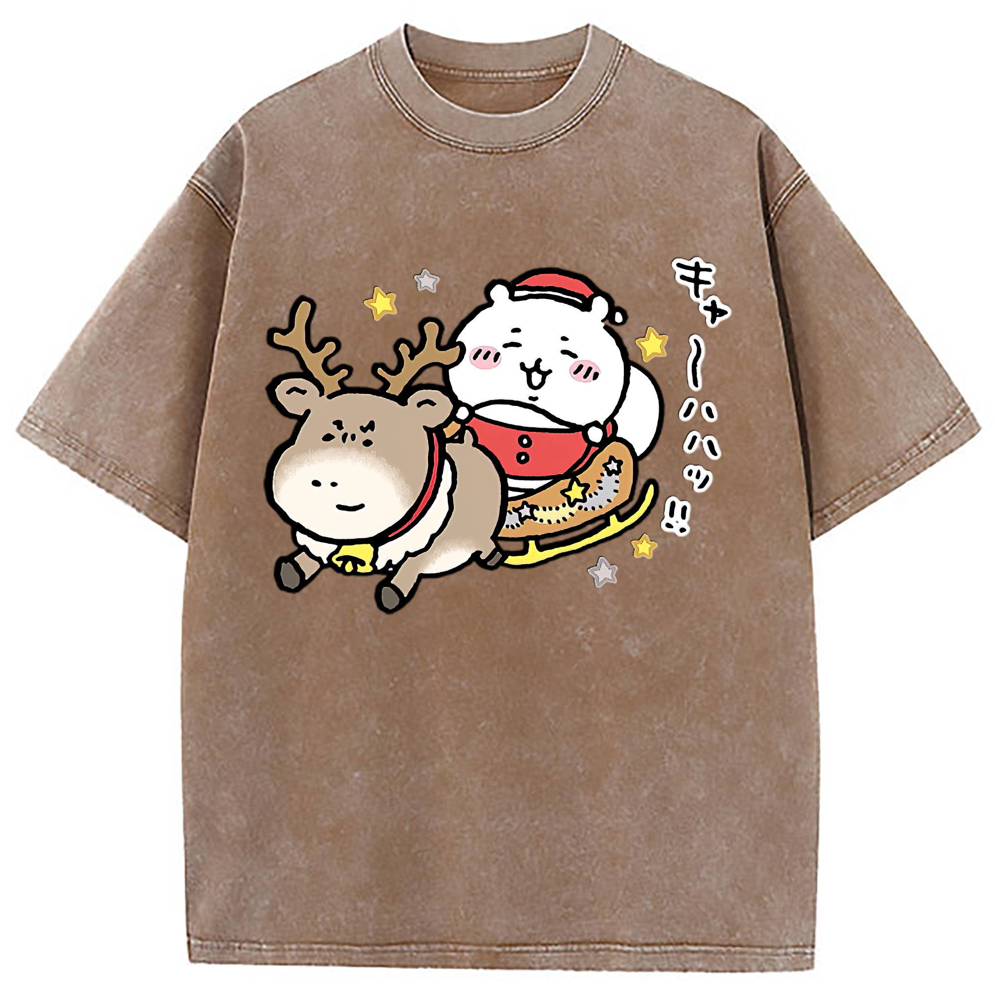 （画像用） ちいかわ ちいかわ Chii-kawa chiikawa 綿100% ヴィンテージ風 半袖Tシャツ（フロントプリント）