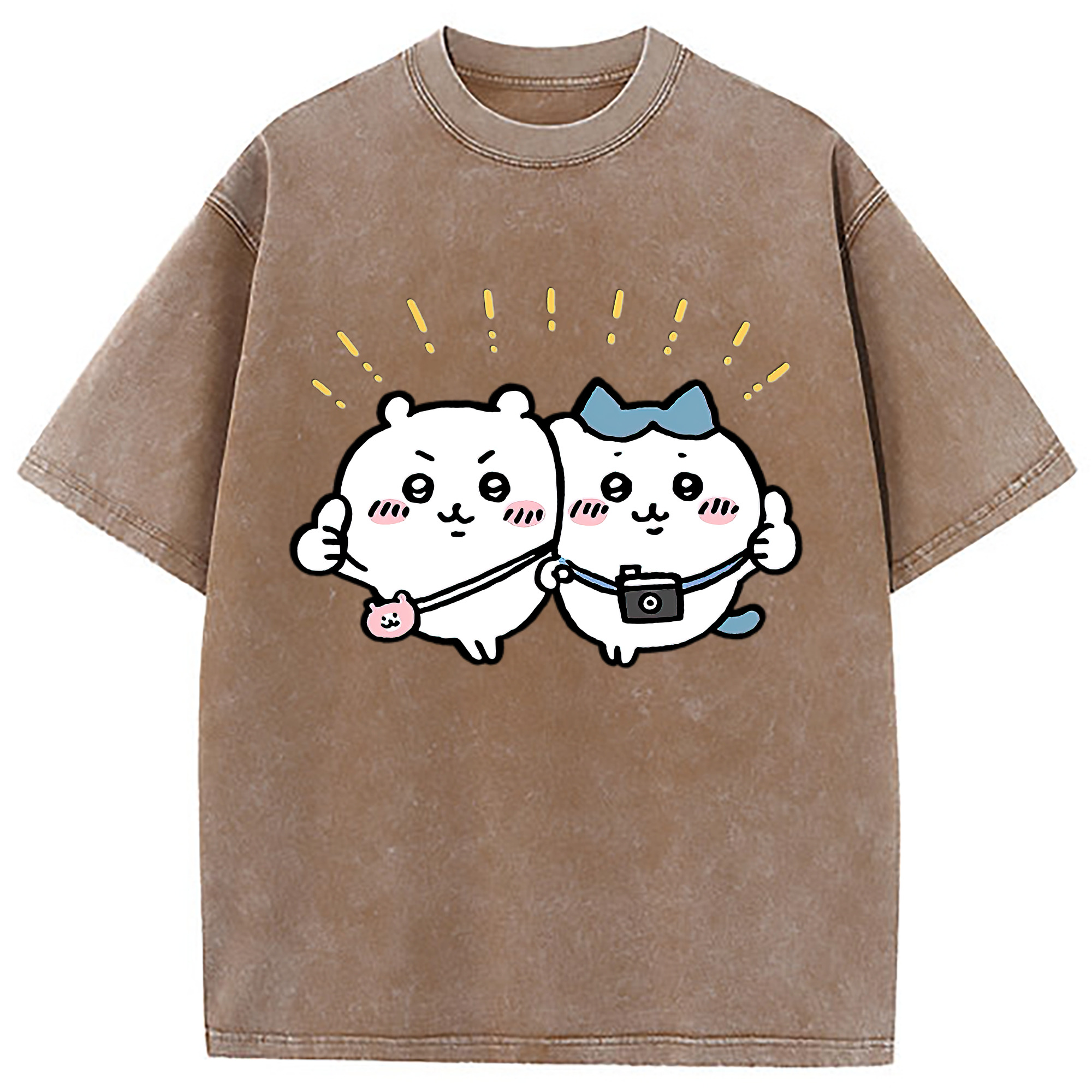 （画像用） ちいかわ ちいかわ Chii-kawa chiikawa 綿100% ヴィンテージ風 半袖Tシャツ（フロントプリント）