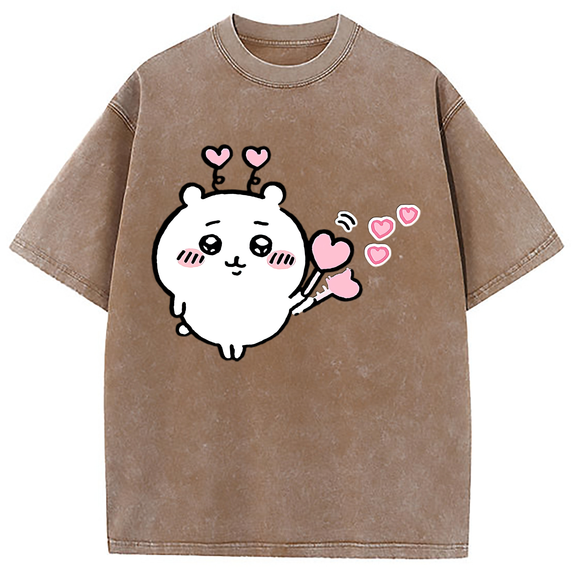 （画像用） ちいかわ ちいかわ Chii-kawa chiikawa 綿100% ヴィンテージ風 半袖Tシャツ（フロントプリント）
