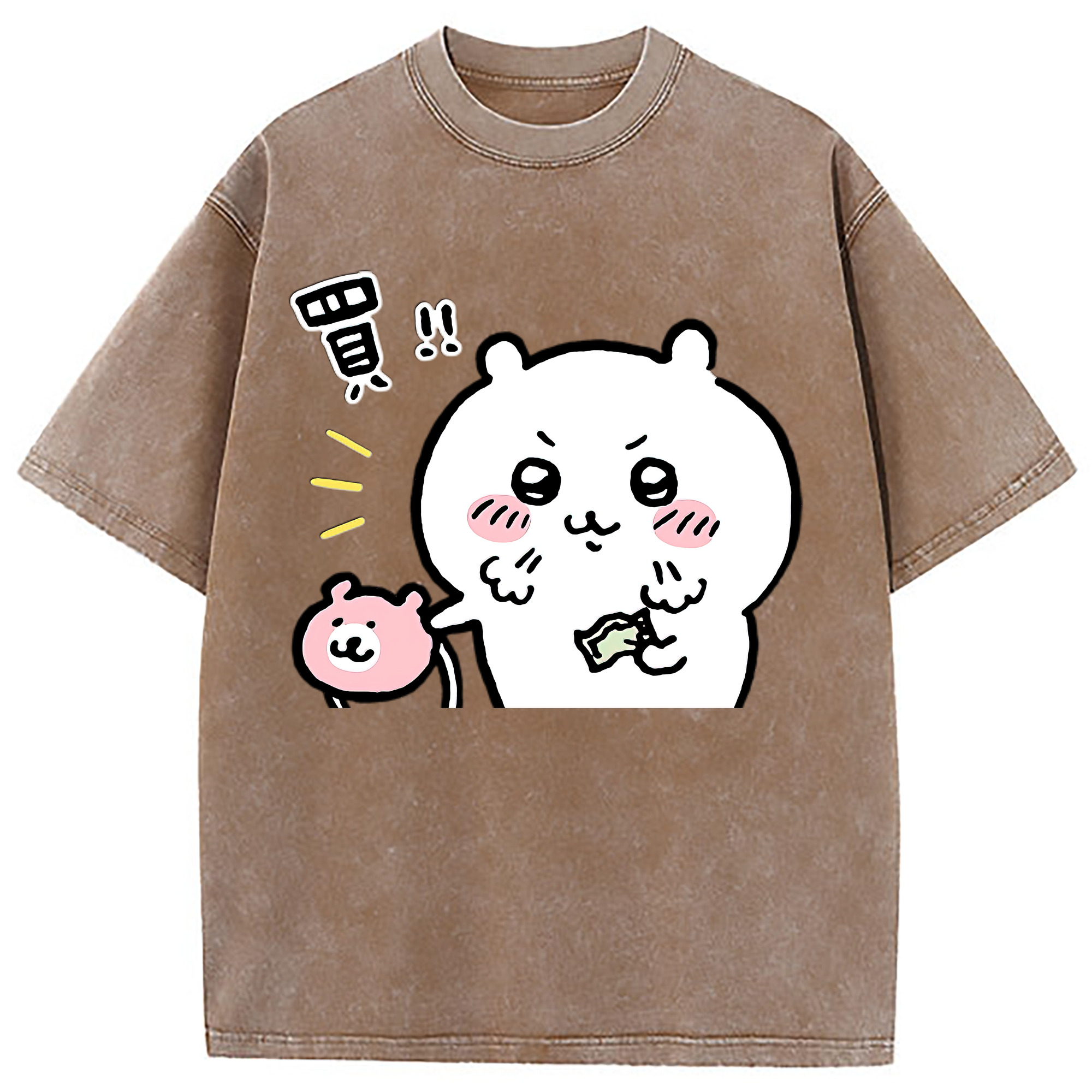 （画像用） ちいかわ ちいかわ Chii-kawa chiikawa 綿100% ヴィンテージ風 半袖Tシャツ（フロントプリント）