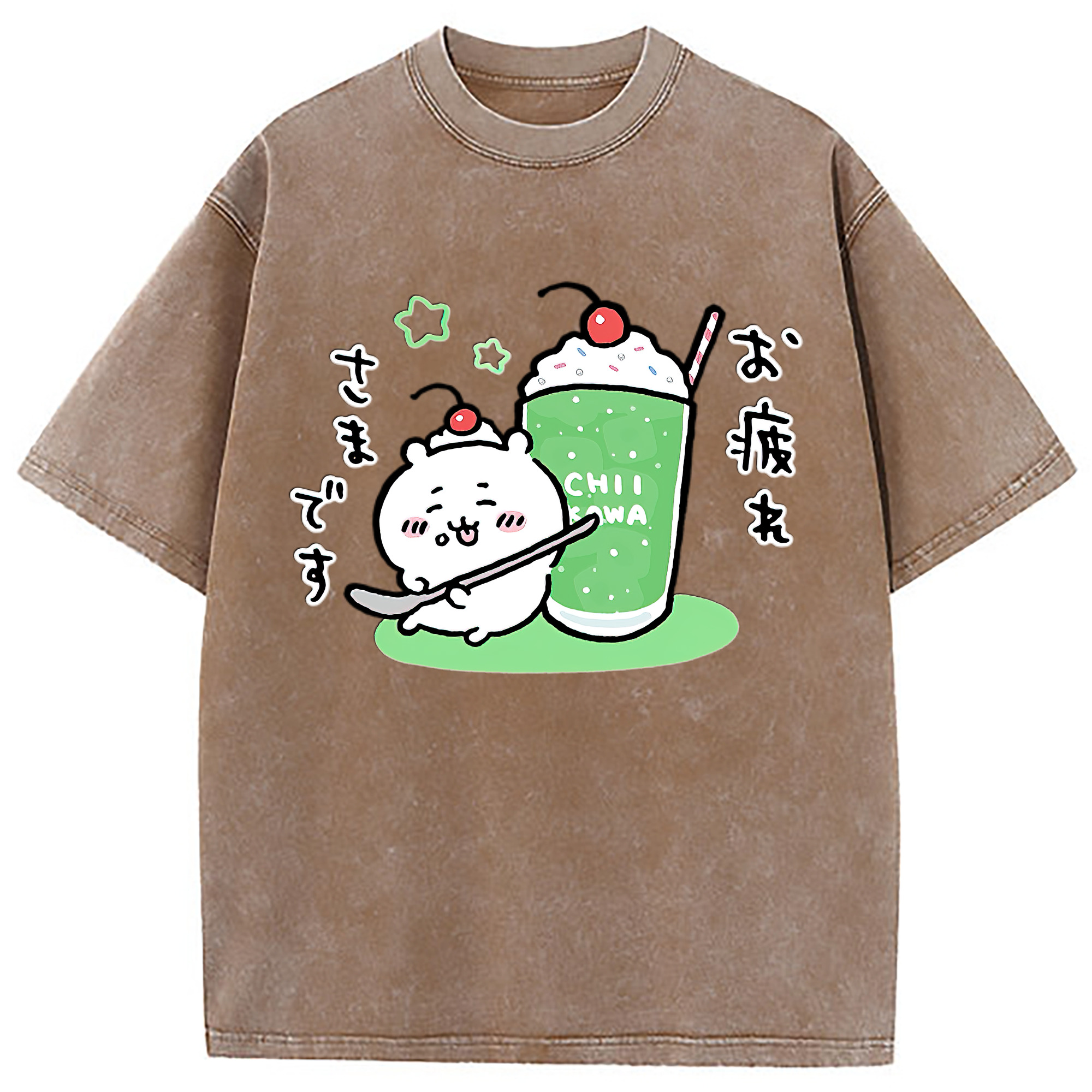 （画像用） ちいかわ ちいかわ Chii-kawa chiikawa 綿100% ヴィンテージ風 半袖Tシャツ（フロントプリント）