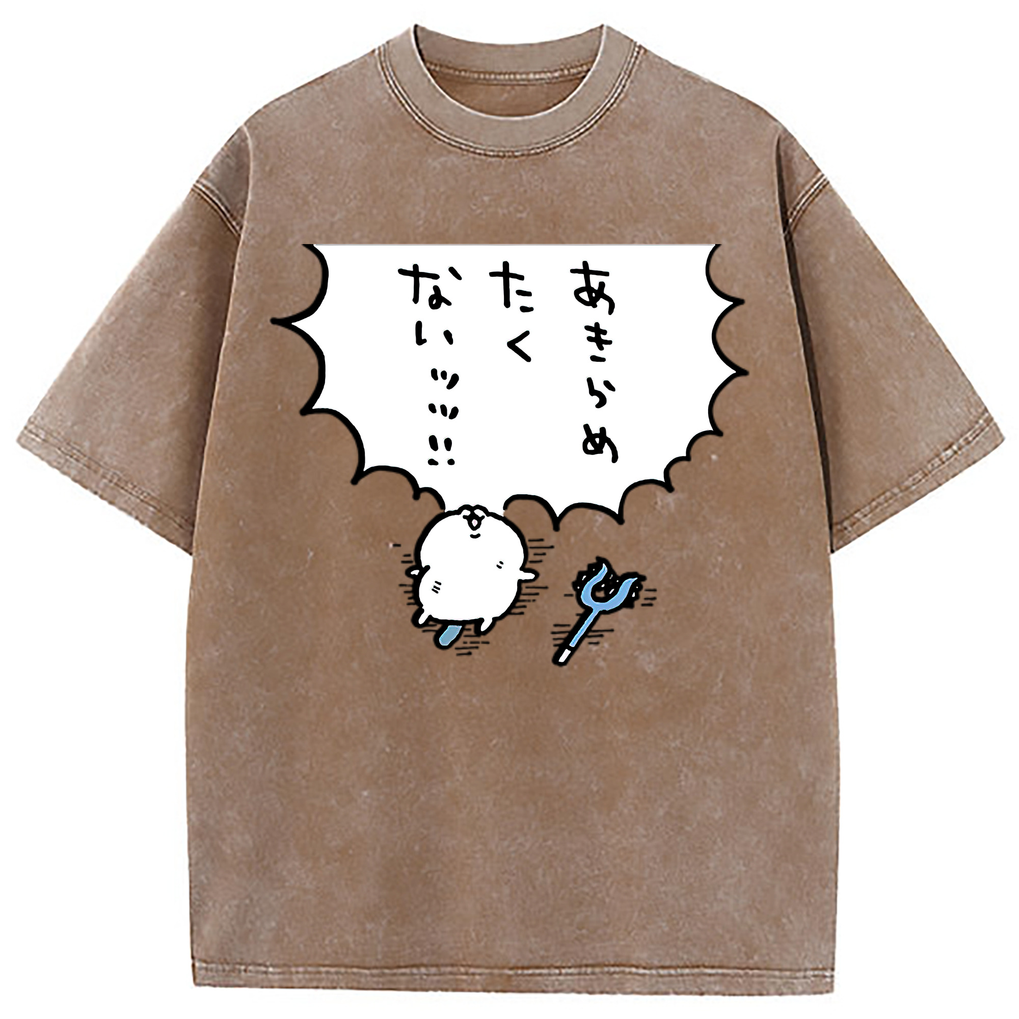 （画像用） ちいかわ ちいかわ Chii-kawa chiikawa 綿100% ヴィンテージ風 半袖Tシャツ（フロントプリント）