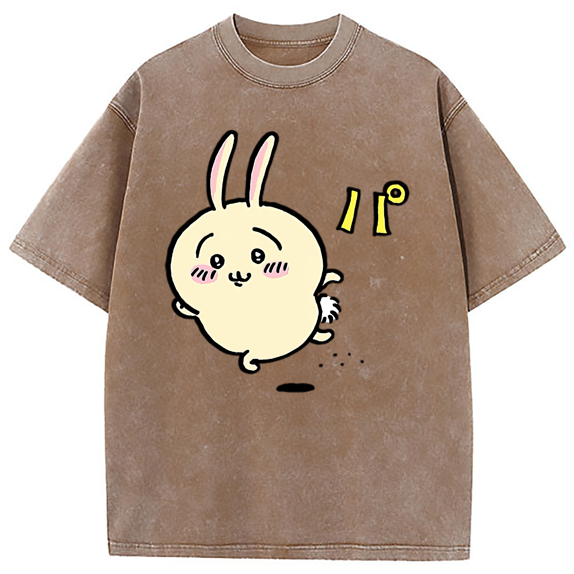 （画像用） ちいかわ うさぎ Chii-kawa usagi 綿100% ヴィンテージ風 半袖Tシャツ（フロントプリント）