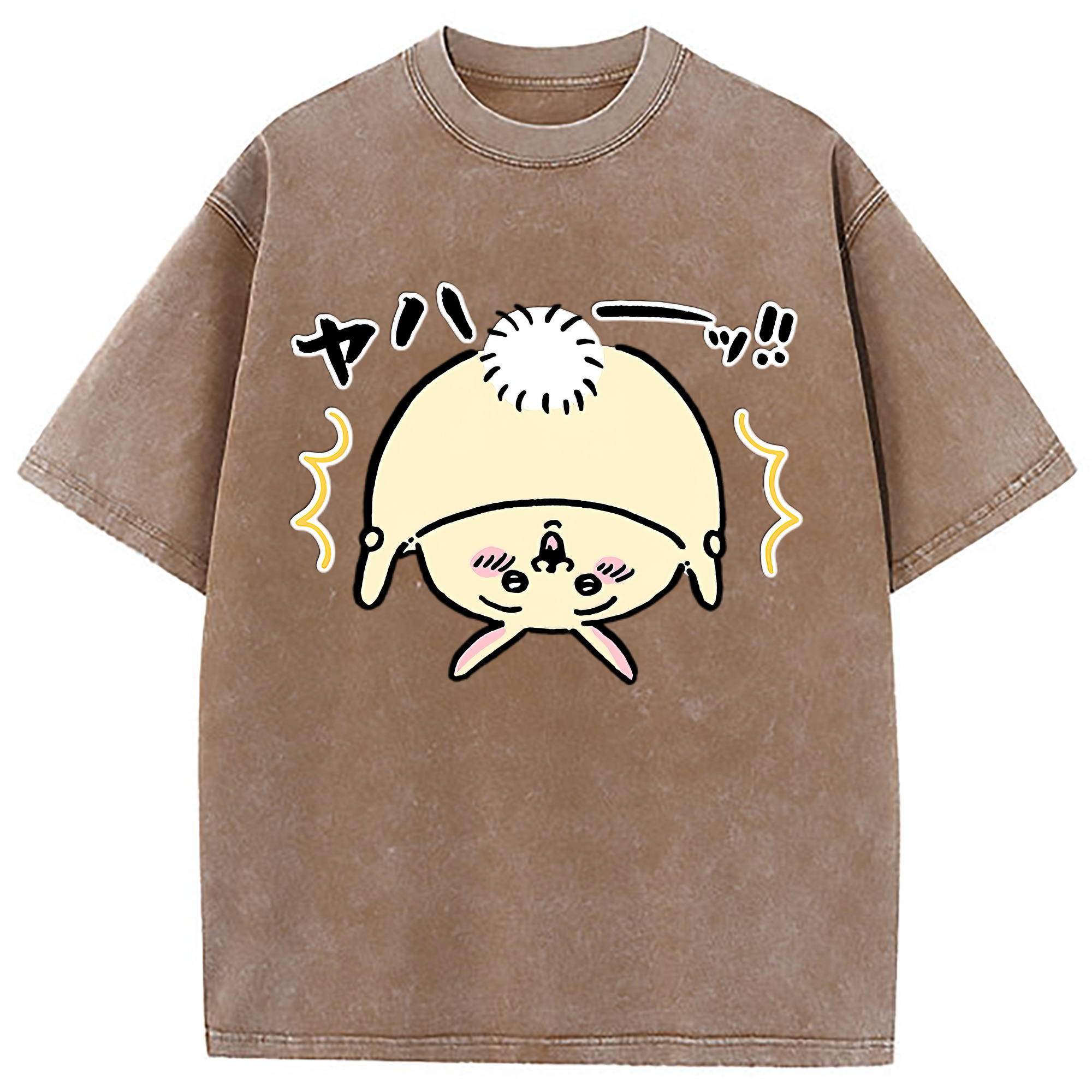 （画像用） ちいかわ うさぎ Chii-kawa usagi 綿100% ヴィンテージ風 半袖Tシャツ（フロントプリント）