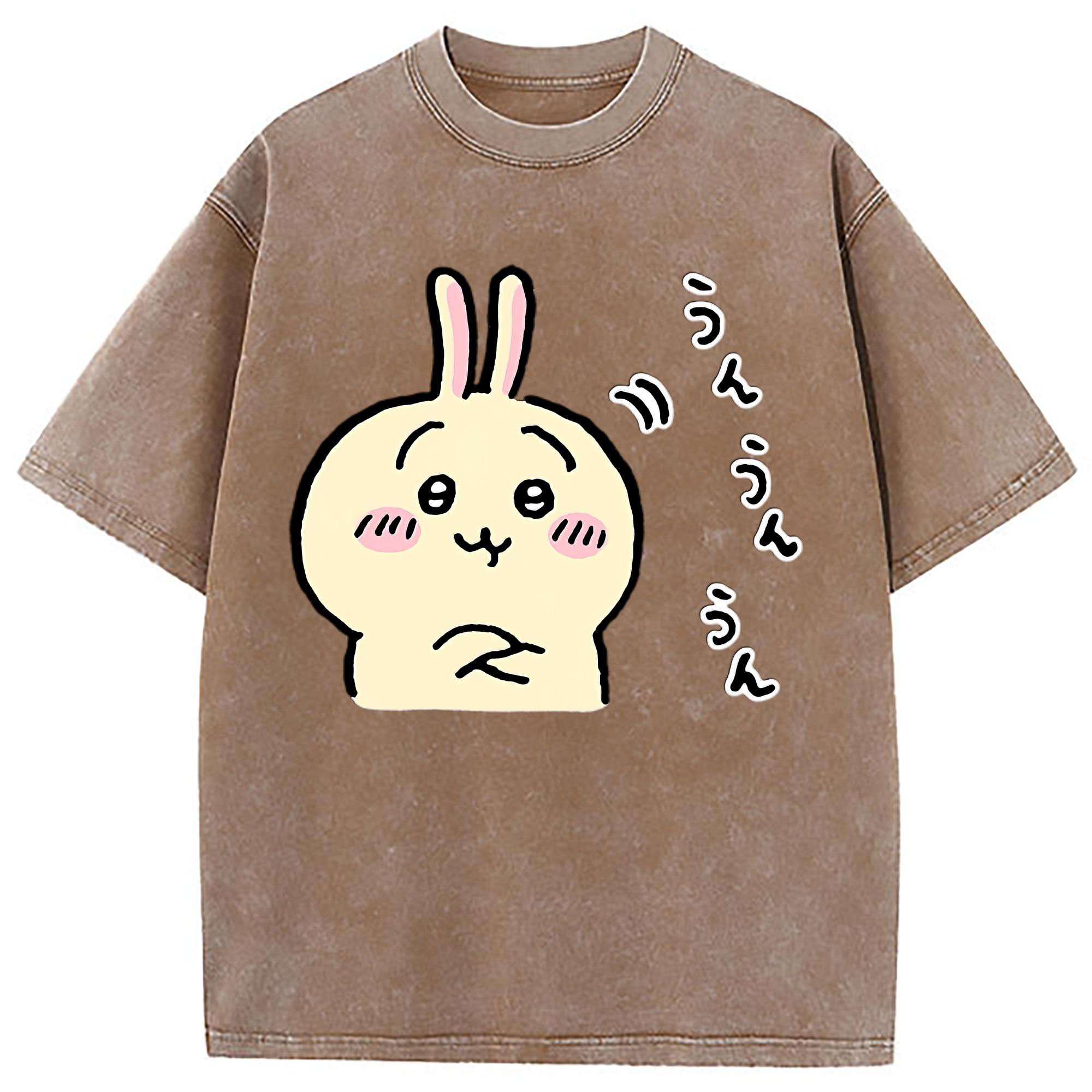 （画像用） ちいかわ うさぎ Chii-kawa usagi 綿100% ヴィンテージ風 半袖Tシャツ（フロントプリント）