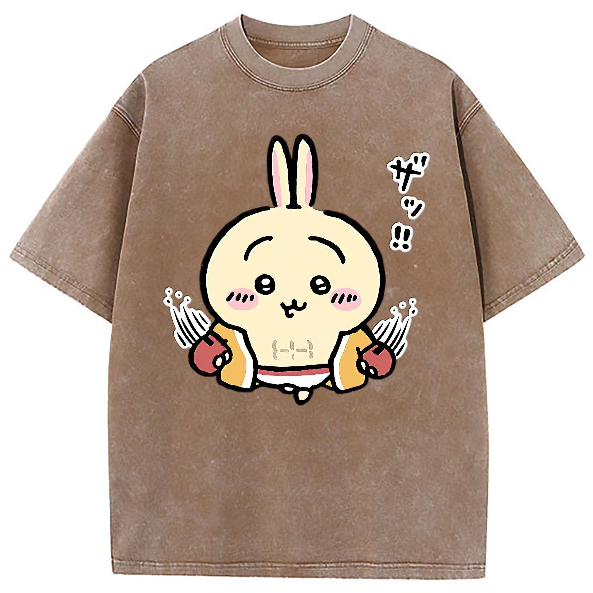 （画像用） ちいかわ うさぎ Chii-kawa usagi 綿100% ヴィンテージ風 半袖Tシャツ（フロントプリント）