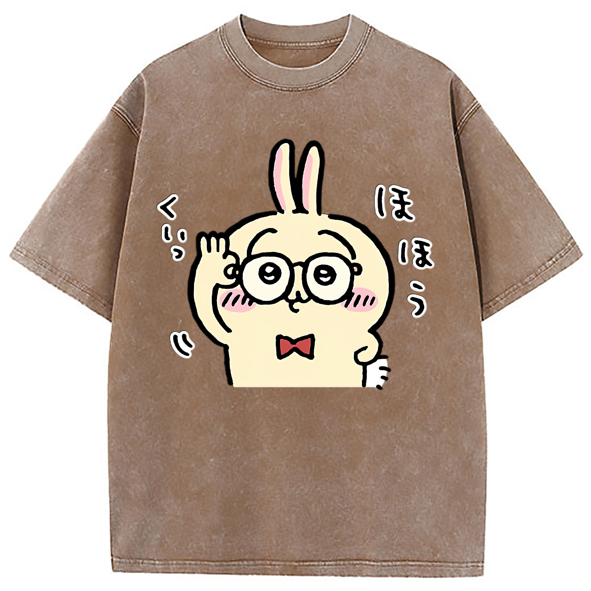 （画像用） ちいかわ うさぎ Chii-kawa usagi 綿100% ヴィンテージ風 半袖Tシャツ（フロントプリント）