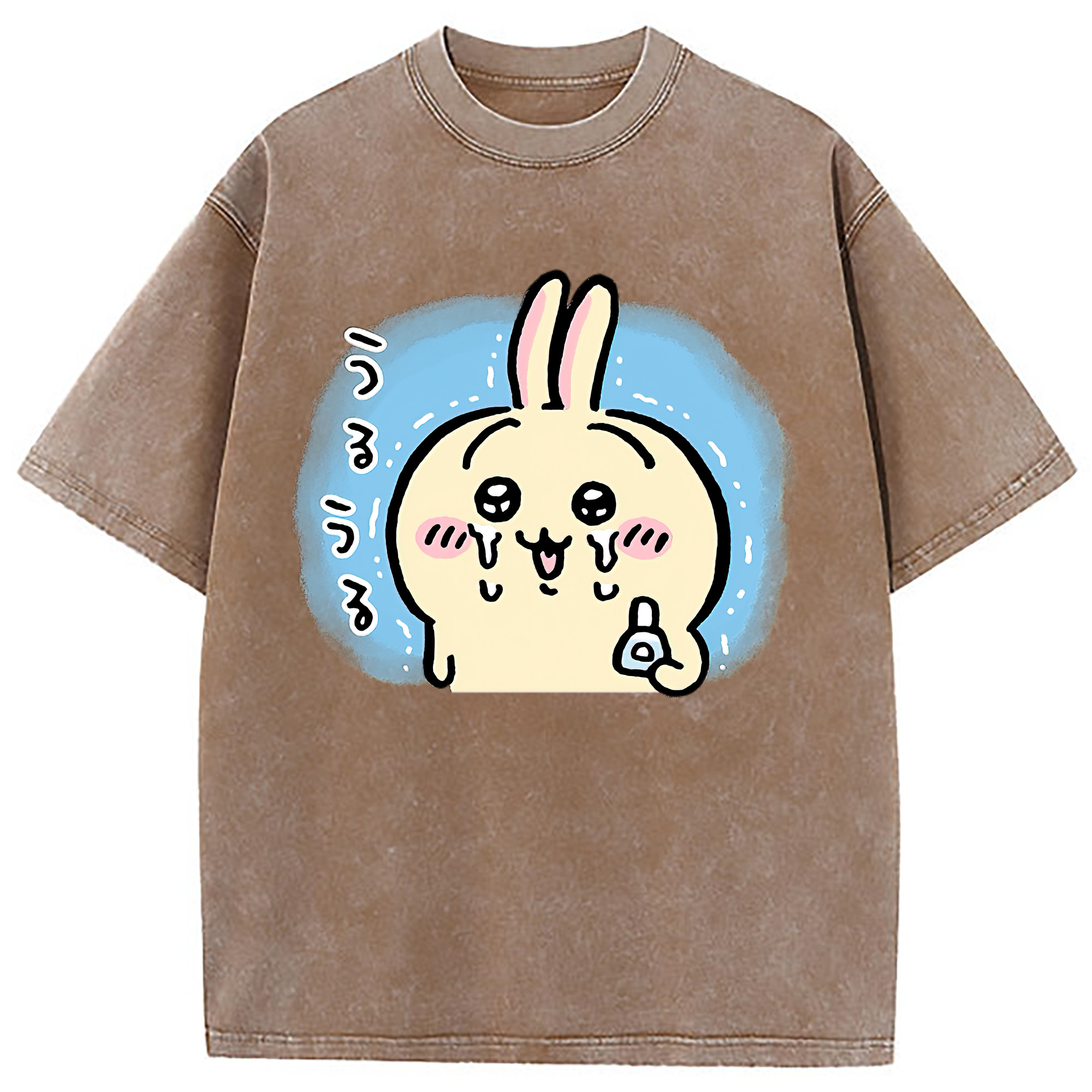 （画像用） ちいかわ うさぎ Chii-kawa usagi 綿100% ヴィンテージ風 半袖Tシャツ（フロントプリント）