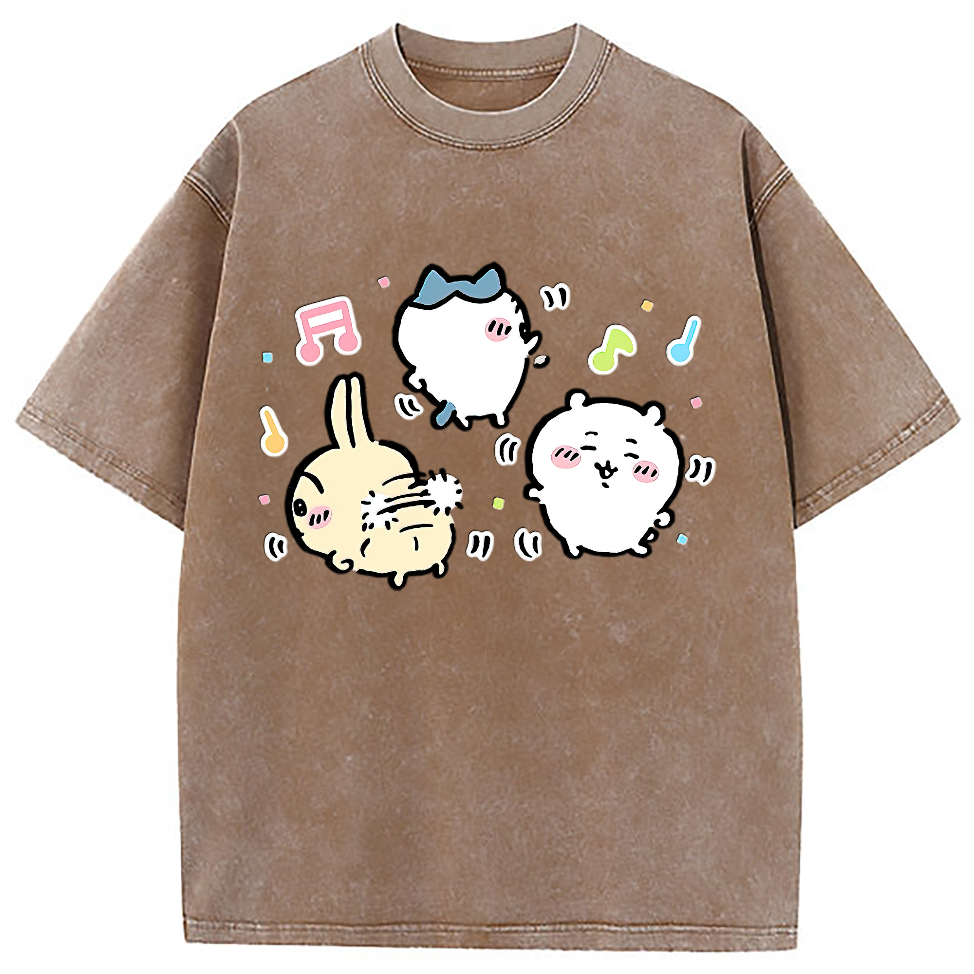 （画像用） ちいかわ うさぎ Chii-kawa usagi 綿100% ヴィンテージ風 半袖Tシャツ（フロントプリント）