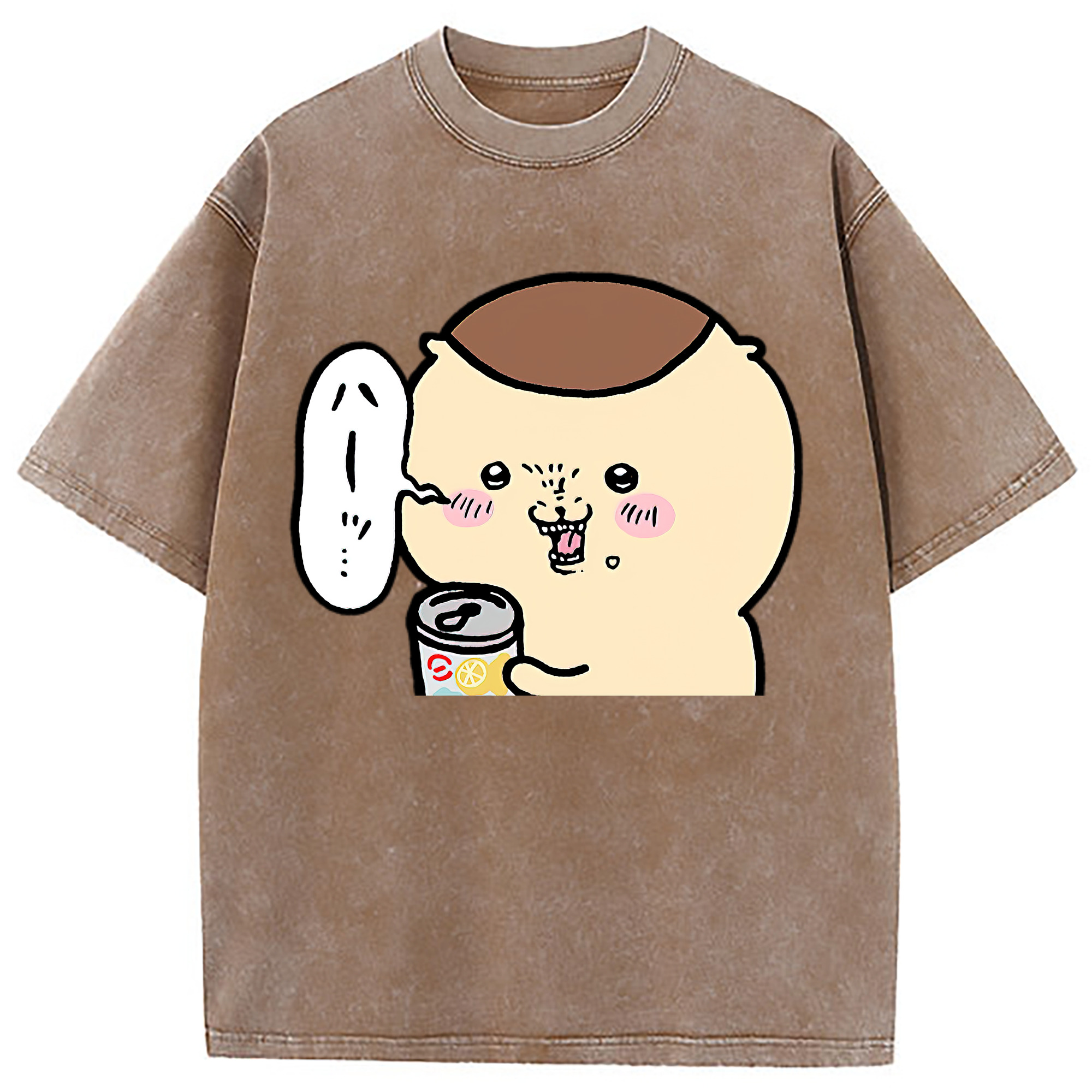 （画像用） ちいかわ くりまんじゅう Chii-kawa kuri manjū 綿100% ヴィンテージ風 半袖Tシャツ（フロントプリント）