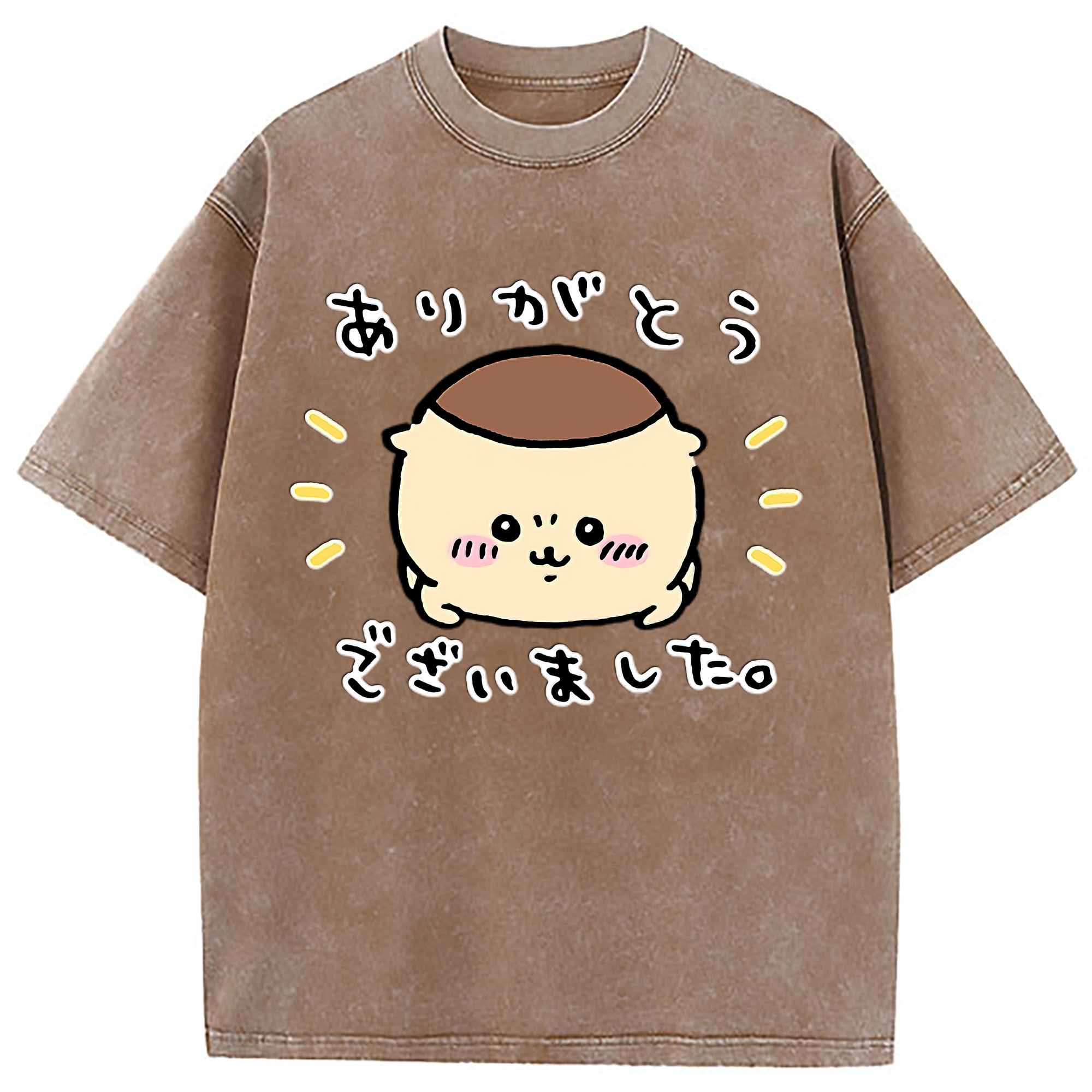 （画像用） ちいかわ くりまんじゅう Chii-kawa kuri manjū 綿100% ヴィンテージ風 半袖Tシャツ（フロントプリント）