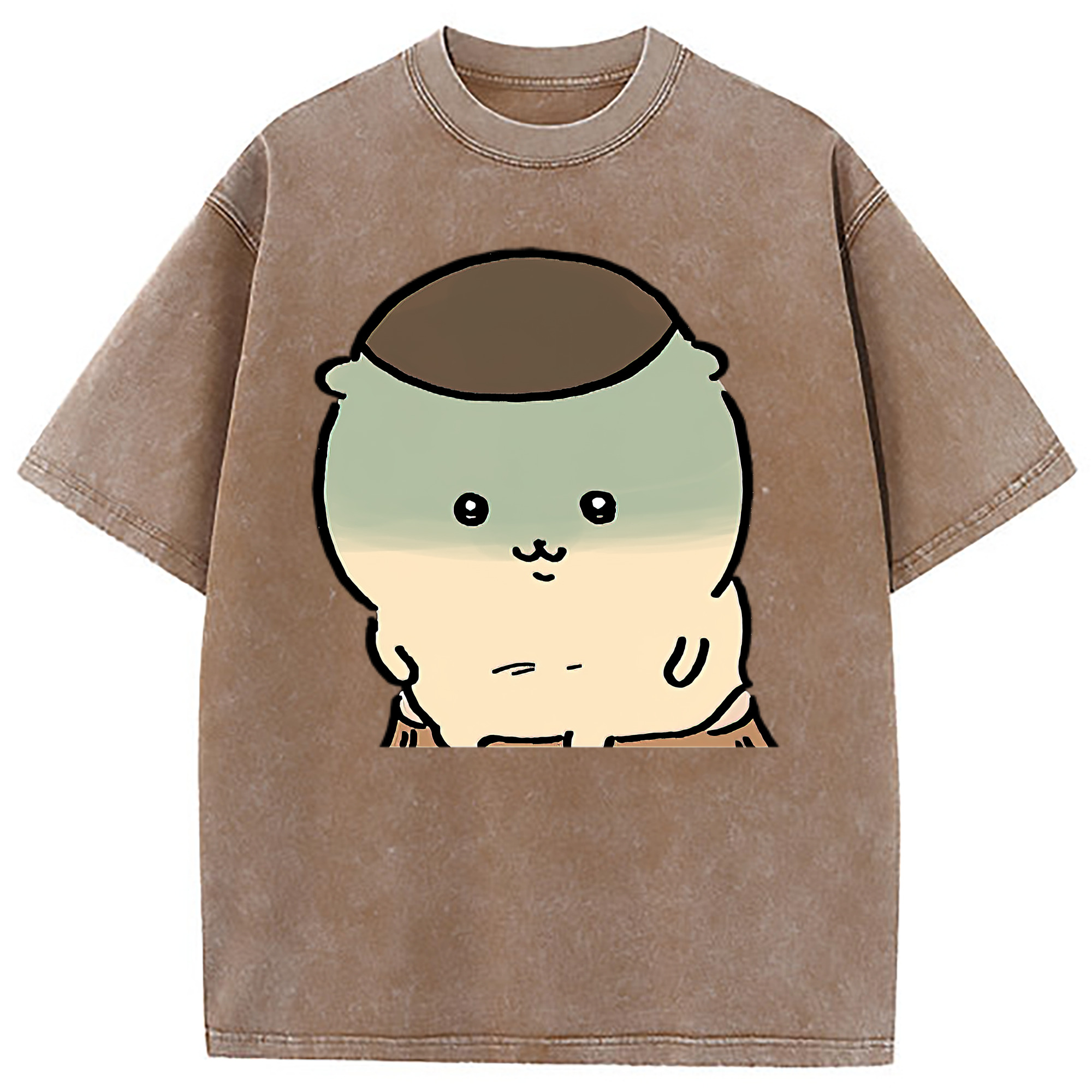 （画像用） ちいかわ くりまんじゅう Chii-kawa kuri manjū 綿100% ヴィンテージ風 半袖Tシャツ（フロントプリント）