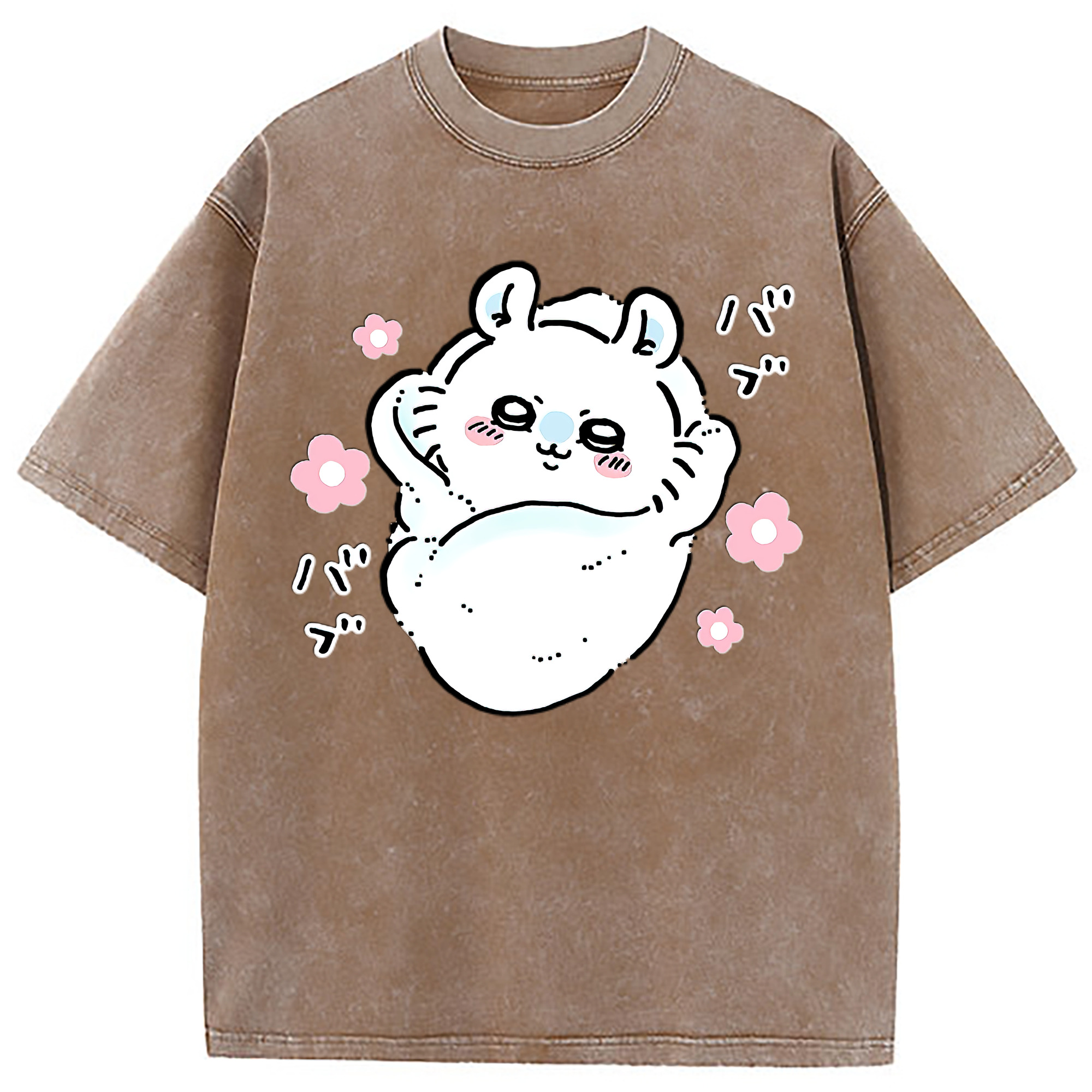 （画像用） ちいかわ モモンガ Chii-kawa Momonga 綿100% ヴィンテージ風 半袖Tシャツ（フロントプリント）