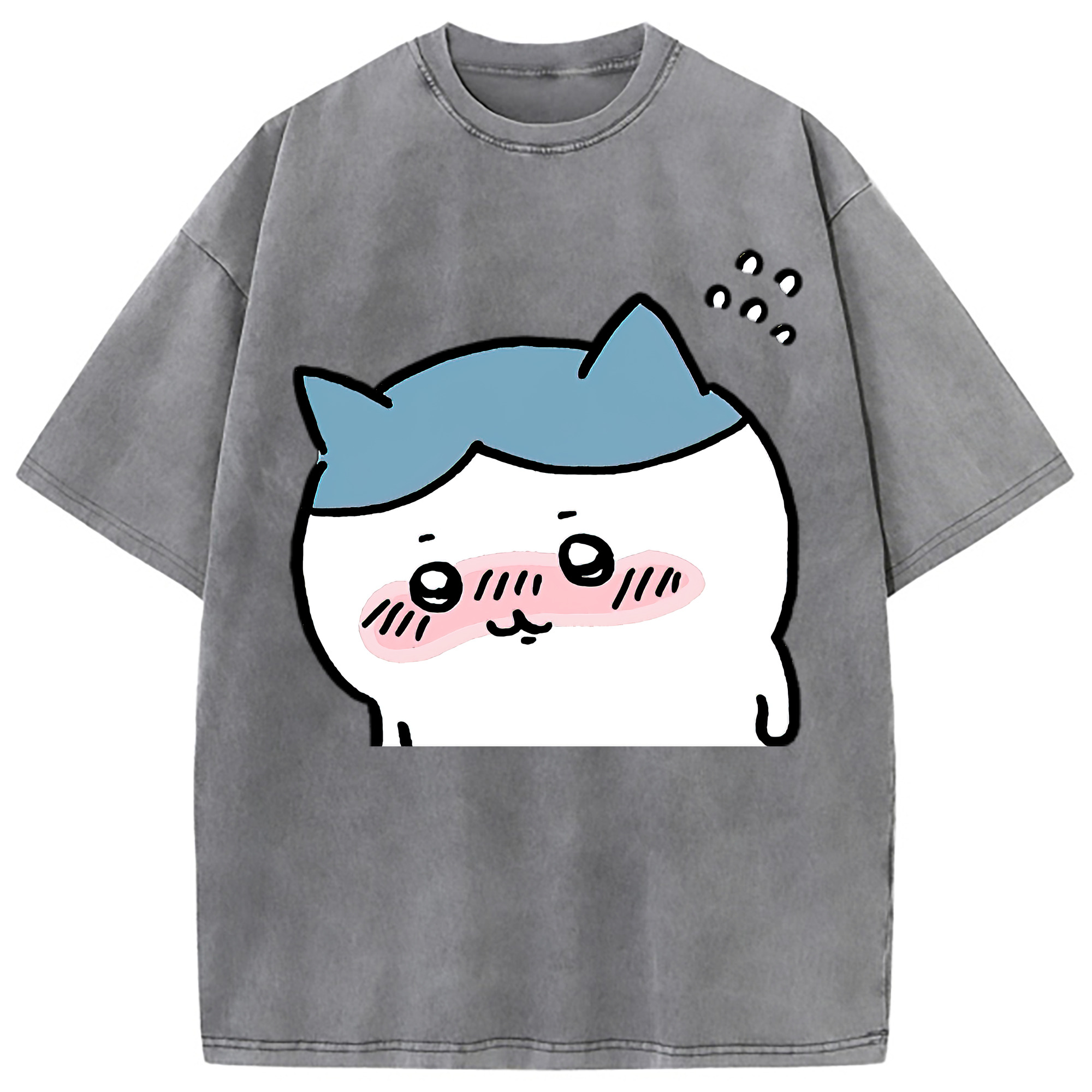 （画像用） ちいかわ ハチワレ Chii-kawa hachiware 綿100% ヴィンテージ風 半袖Tシャツ（フロントプリント）