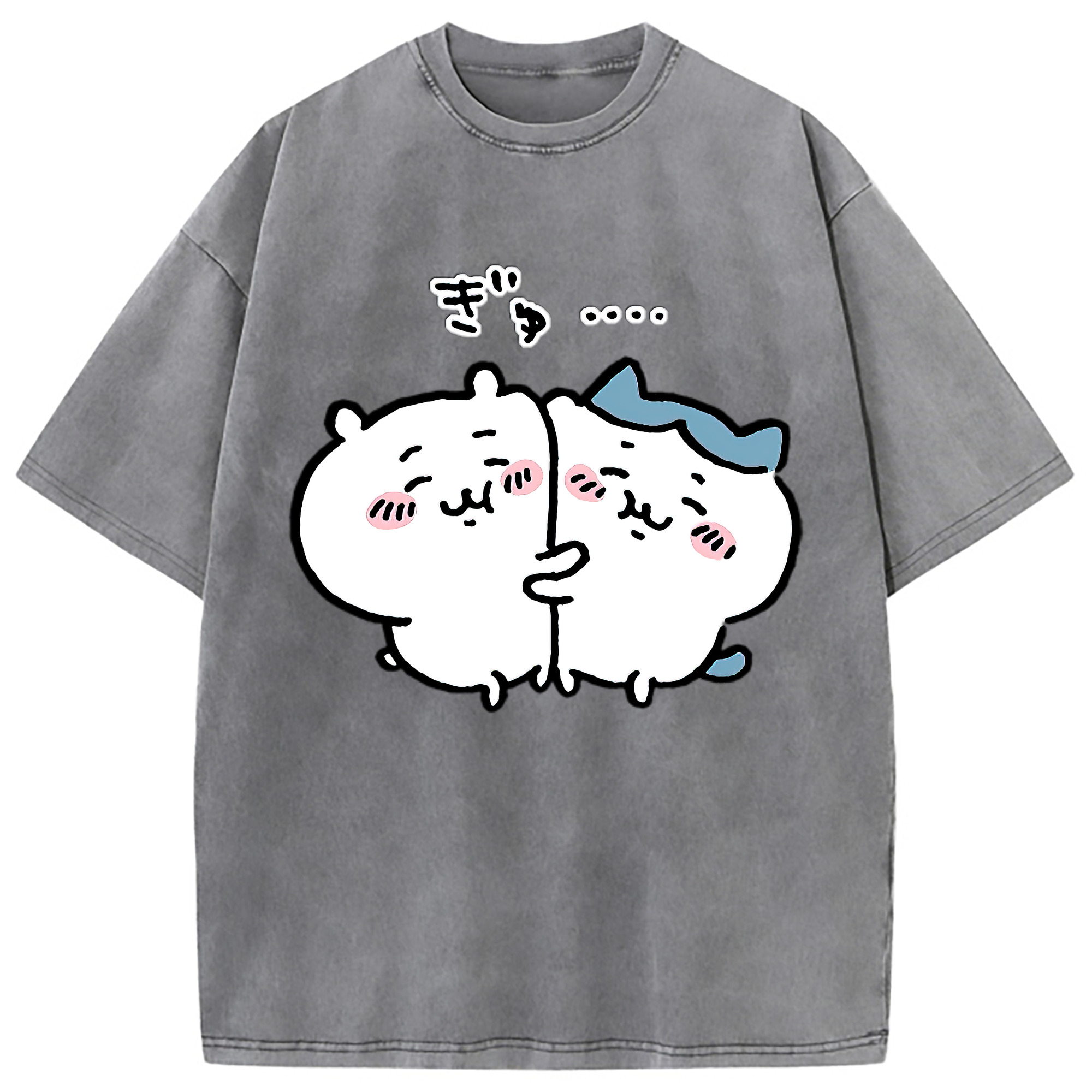 （画像用） ちいかわ ハチワレ Chii-kawa hachiware 綿100% ヴィンテージ風 半袖Tシャツ（フロントプリント）