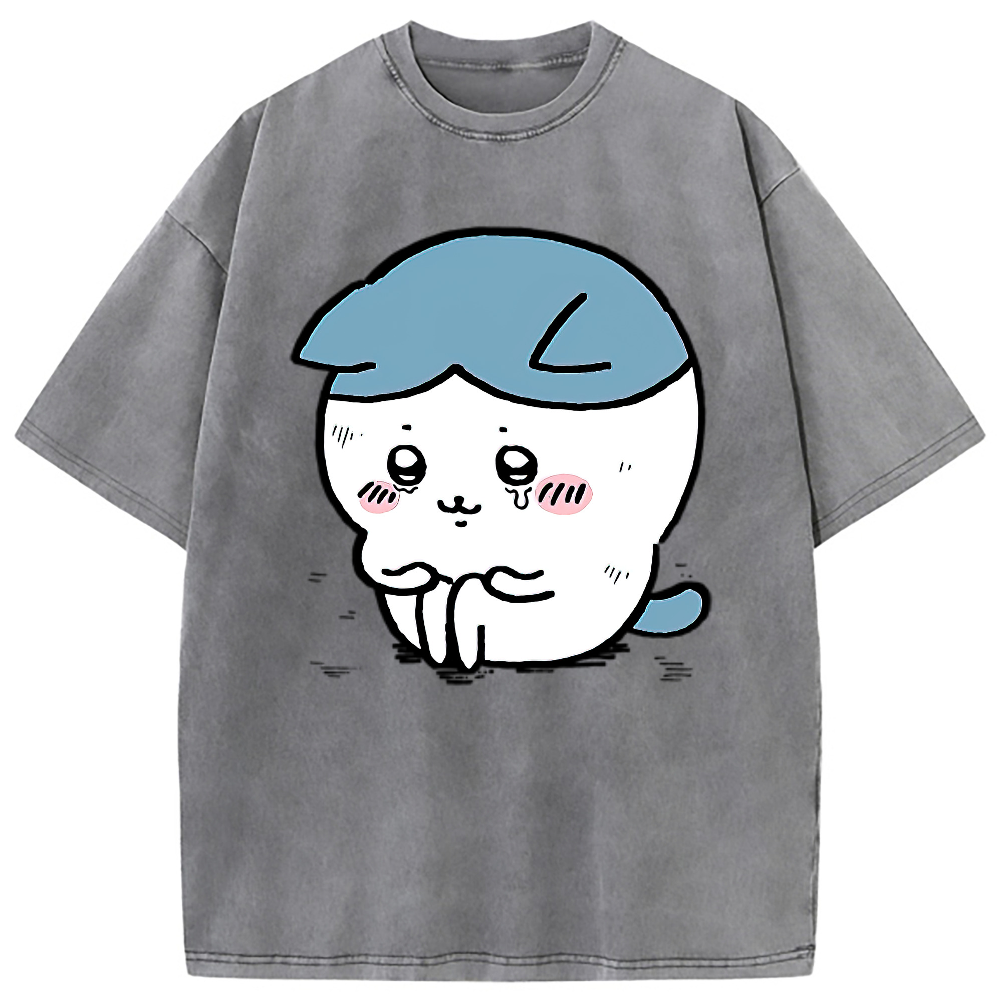 （画像用） ちいかわ ハチワレ Chii-kawa hachiware 綿100% ヴィンテージ風 半袖Tシャツ（フロントプリント）