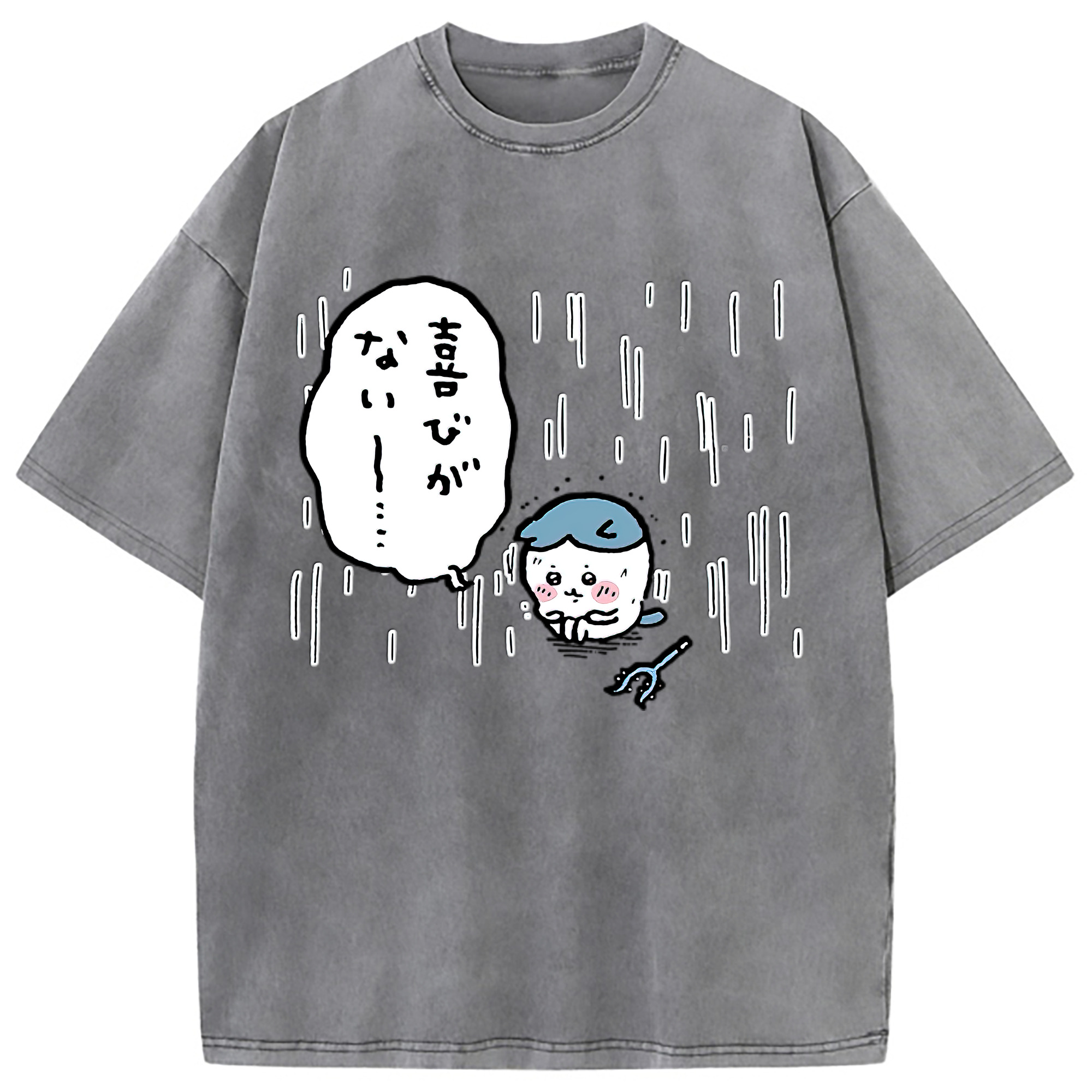 （画像用） ちいかわ ハチワレ Chii-kawa hachiware 綿100% ヴィンテージ風 半袖Tシャツ（フロントプリント）