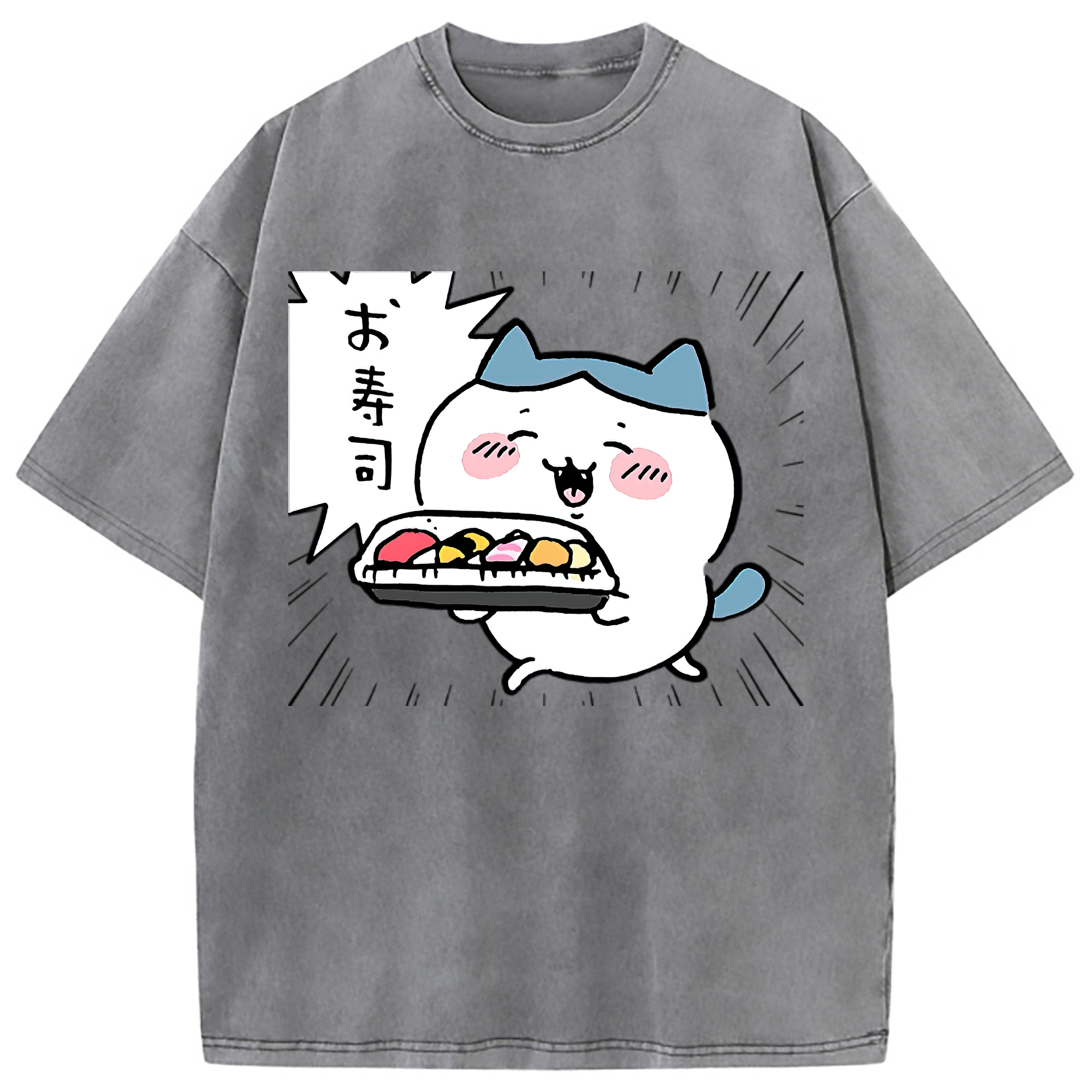 （画像用） ちいかわ ハチワレ Chii-kawa hachiware 綿100% ヴィンテージ風 半袖Tシャツ（フロントプリント）