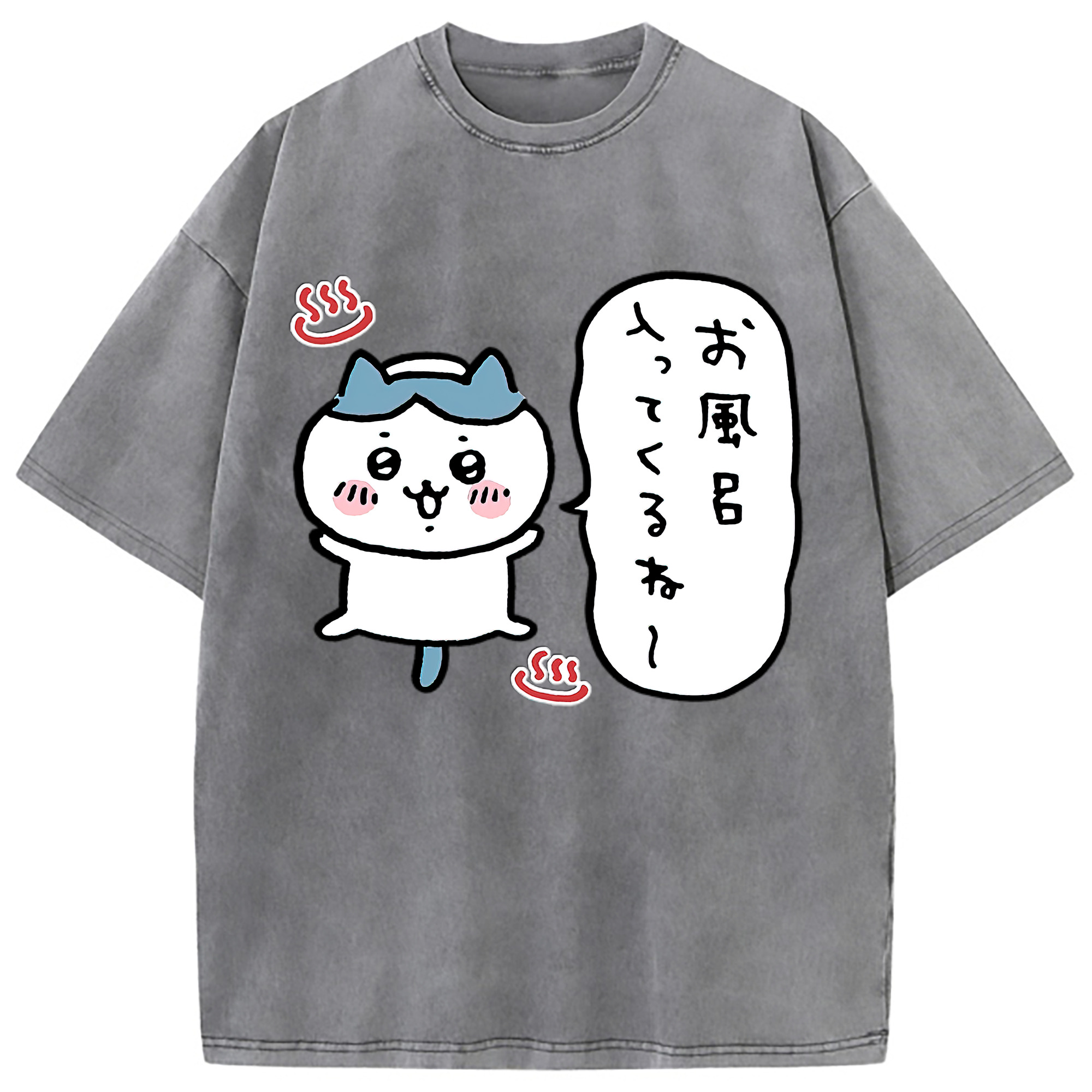 （画像用） ちいかわ ハチワレ Chii-kawa hachiware 綿100% ヴィンテージ風 半袖Tシャツ（フロントプリント）