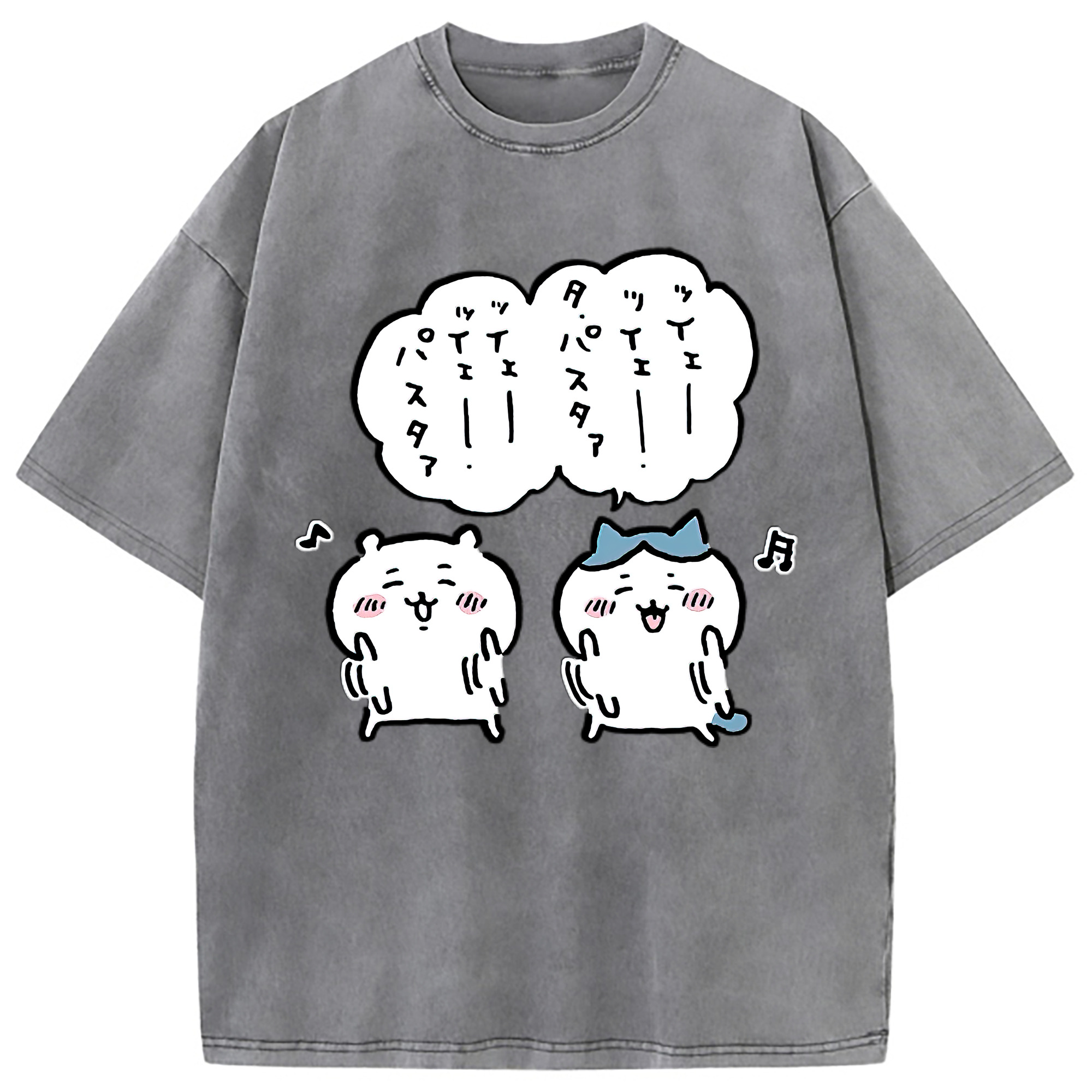 （画像用） ちいかわ ハチワレ Chii-kawa hachiware 綿100% ヴィンテージ風 半袖Tシャツ（フロントプリント）