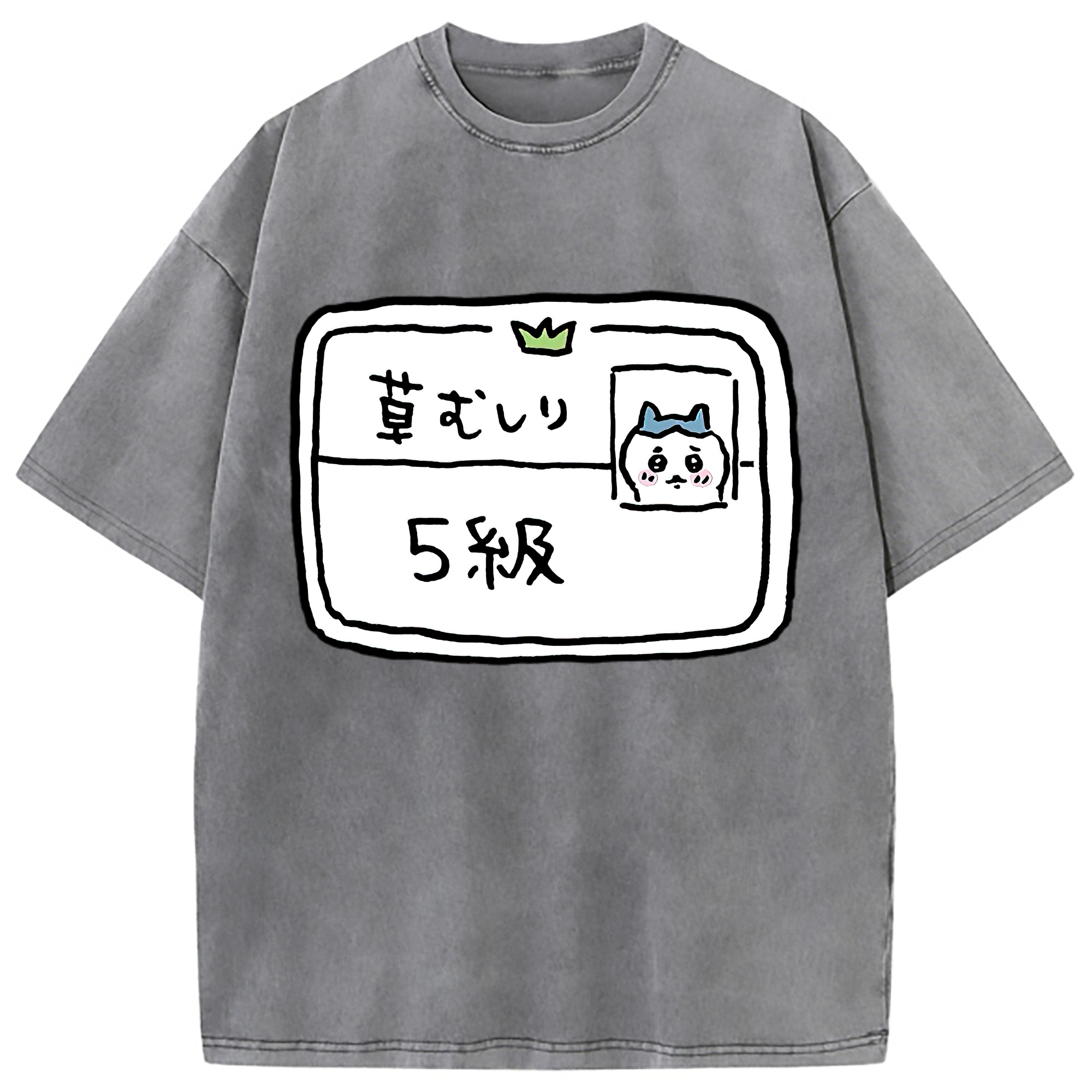 （画像用） ちいかわ ハチワレ Chii-kawa hachiware 綿100% ヴィンテージ風 半袖Tシャツ（フロントプリント）