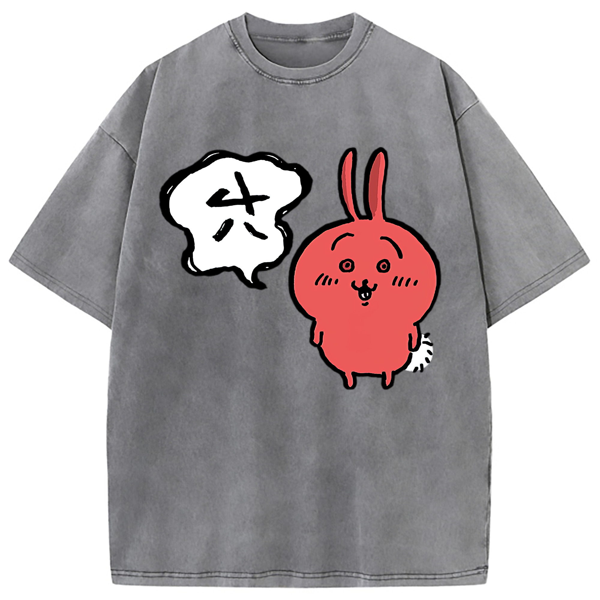 （画像用） ちいかわ ハチワレ Chii-kawa hachiware 綿100% ヴィンテージ風 半袖Tシャツ（フロントプリント）