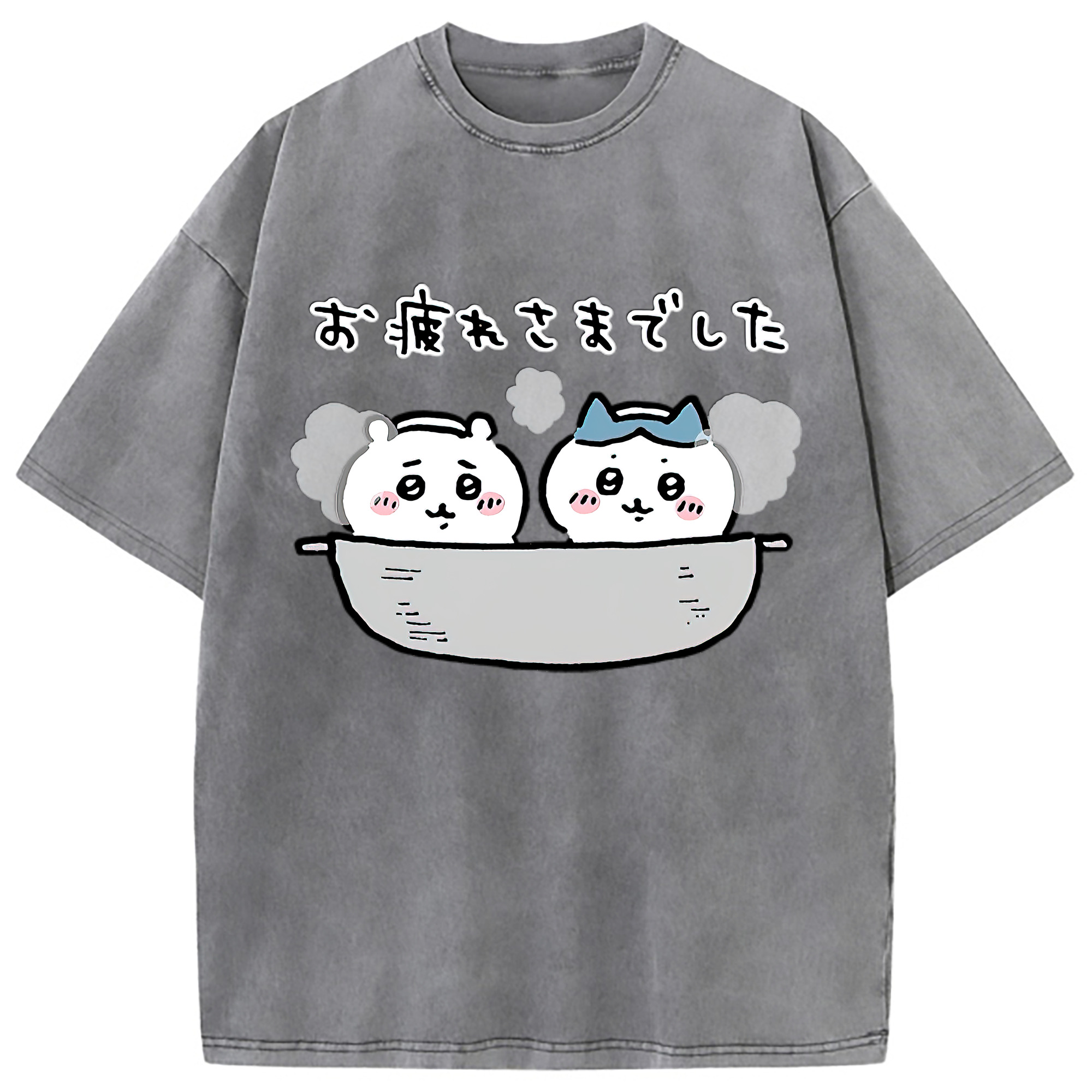 （画像用） ちいかわ ハチワレ Chii-kawa hachiware 綿100% ヴィンテージ風 半袖Tシャツ（フロントプリント）