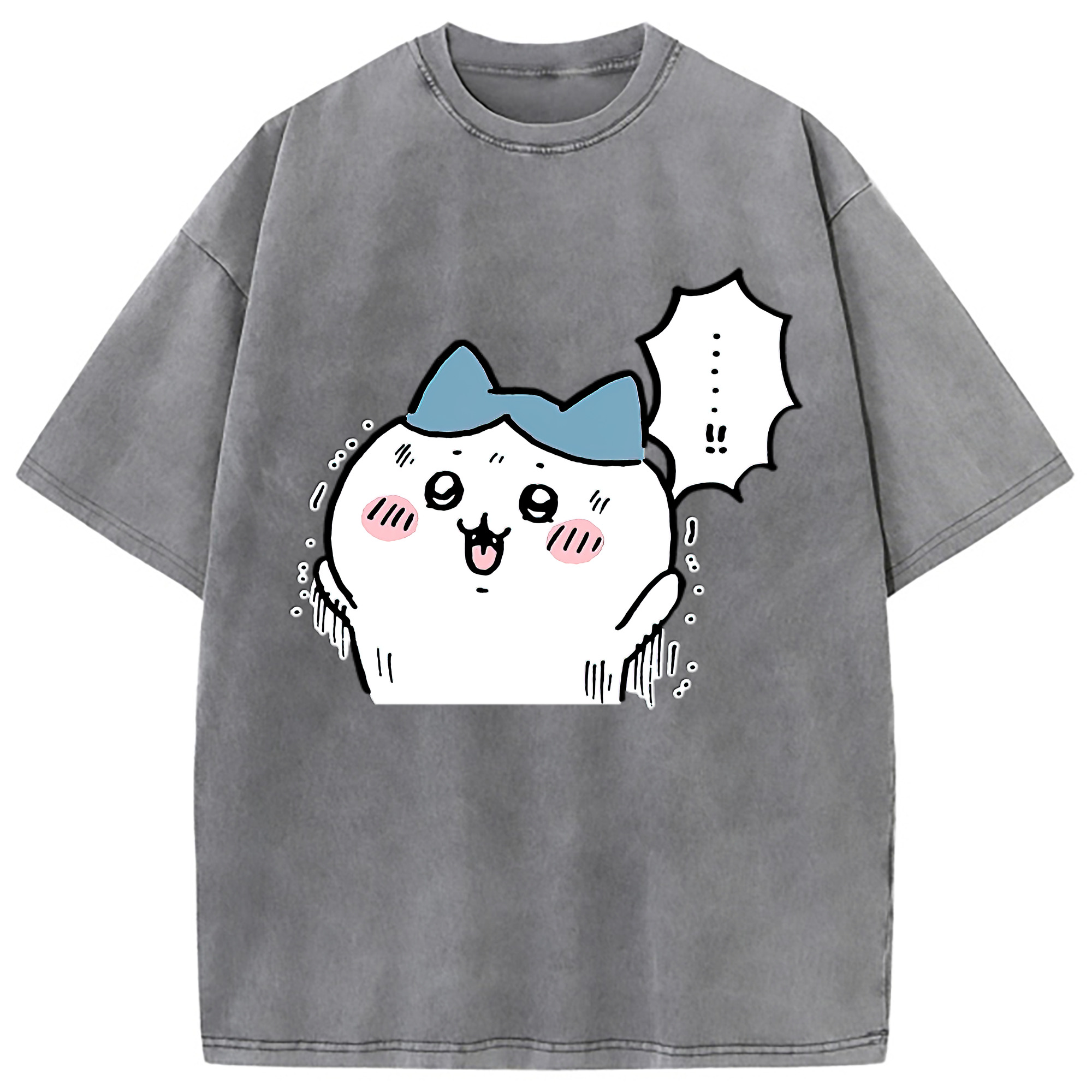（画像用） ちいかわ ハチワレ Chii-kawa hachiware 綿100% ヴィンテージ風 半袖Tシャツ（フロントプリント）