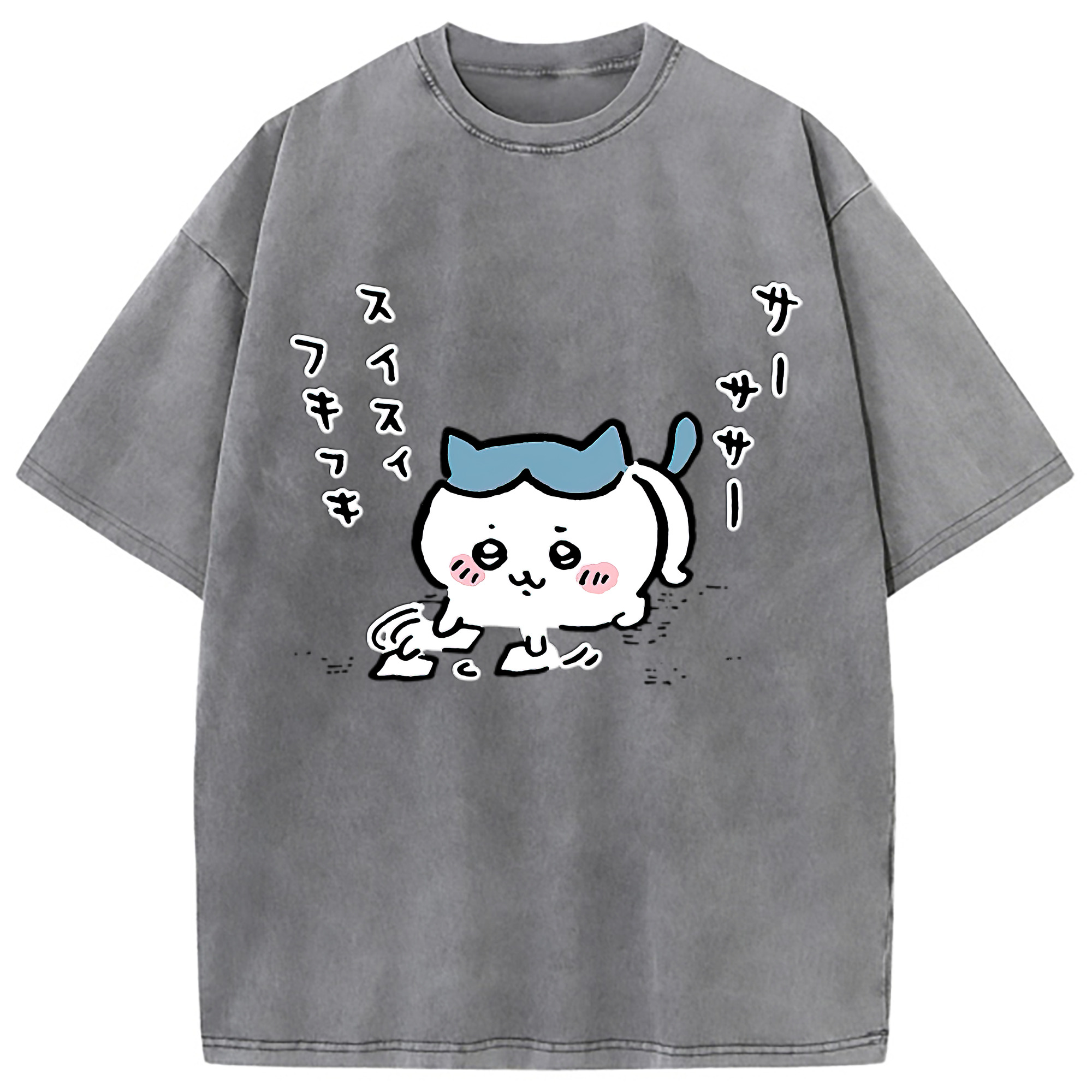 （画像用） ちいかわ ハチワレ Chii-kawa hachiware 綿100% ヴィンテージ風 半袖Tシャツ（フロントプリント）
